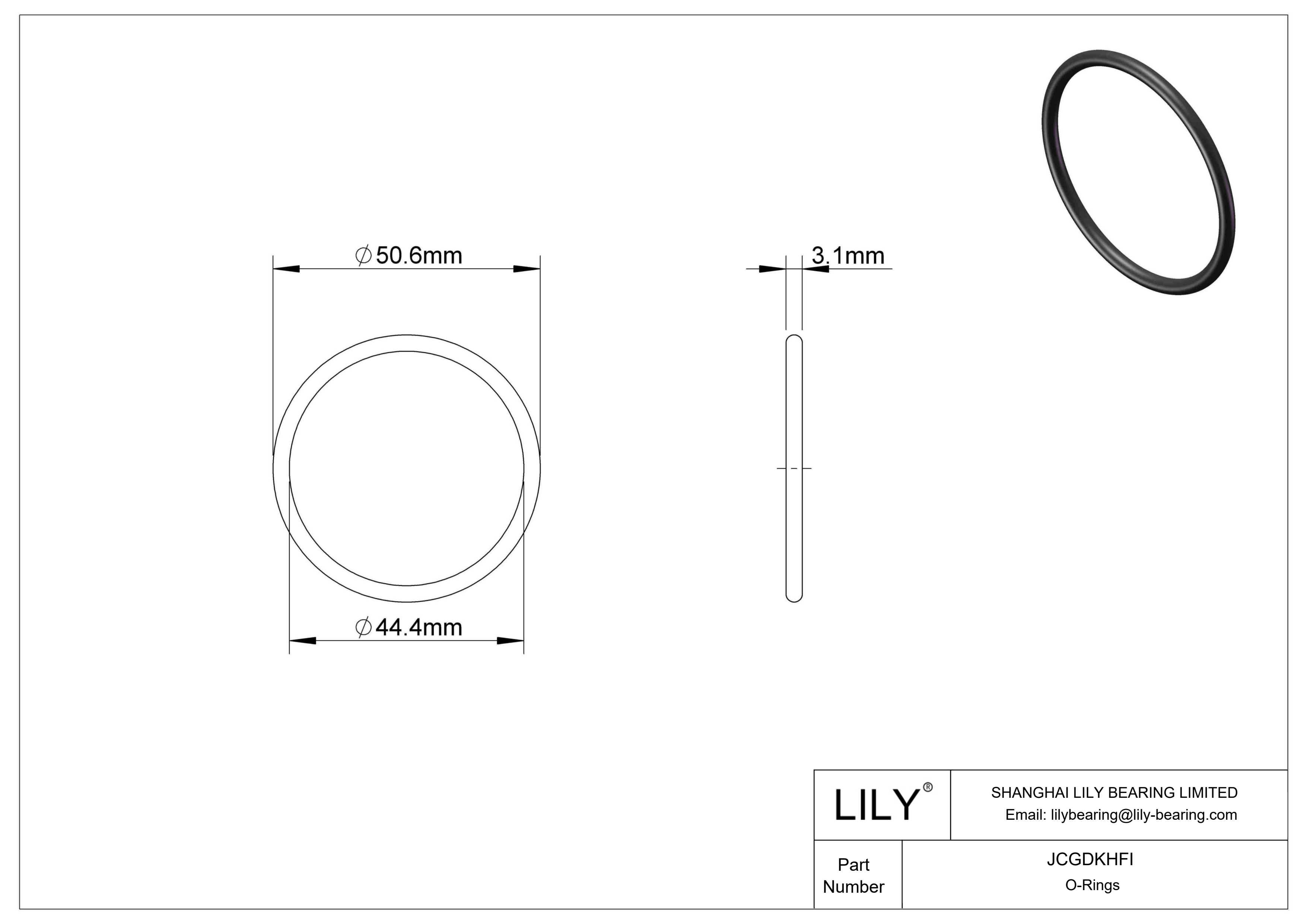 JCGDKHFI Chemical Resistant O-rings Round cad drawing