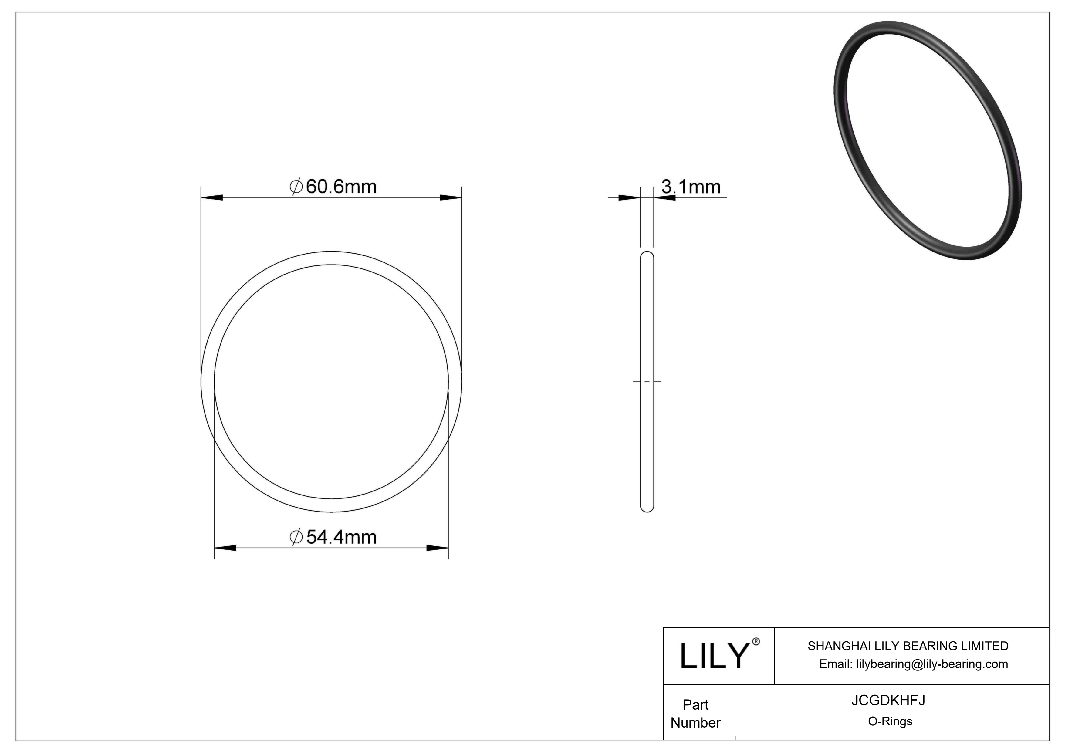 JCGDKHFJ Chemical Resistant O-rings Round cad drawing