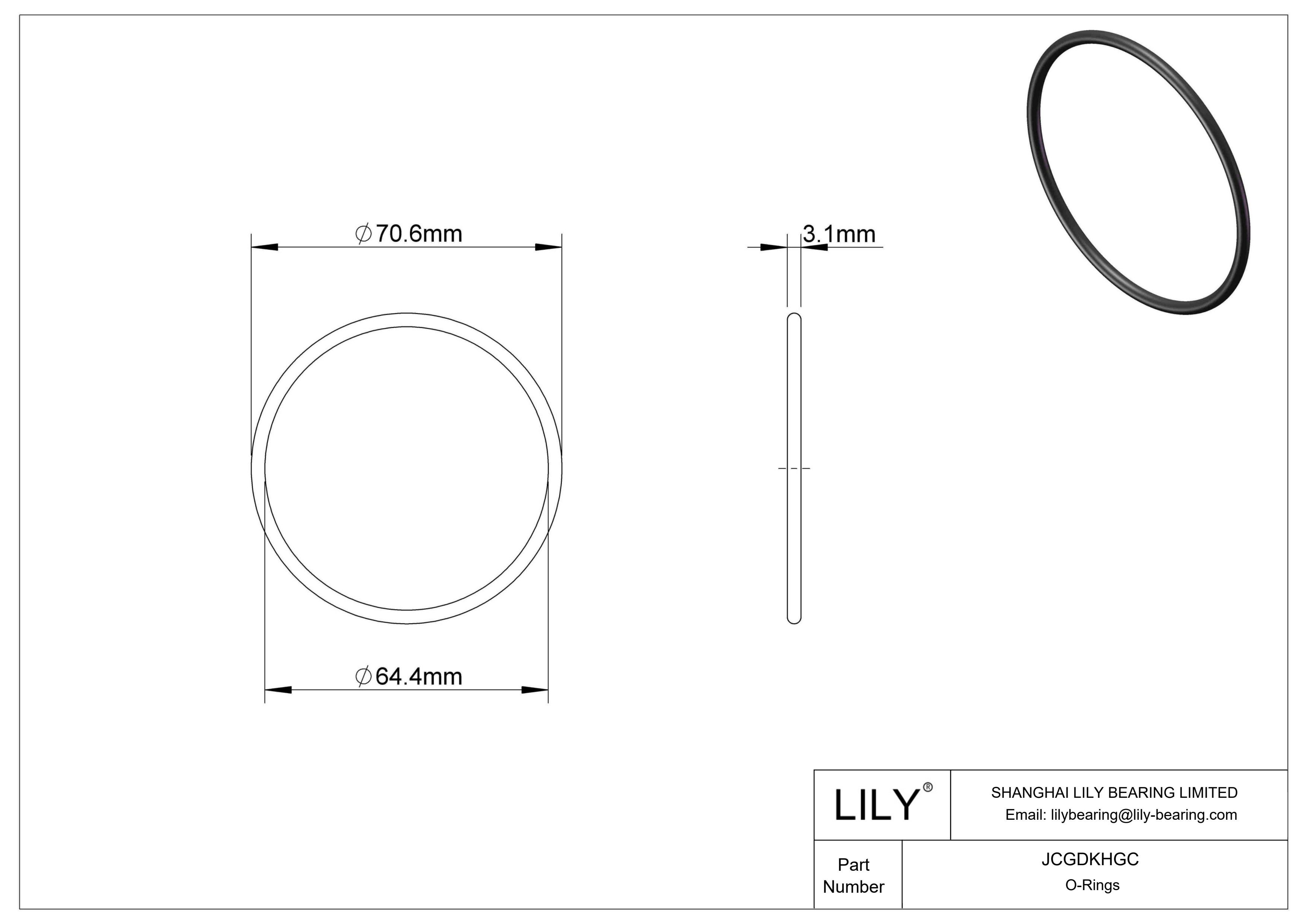 JCGDKHGC Chemical Resistant O-rings Round cad drawing