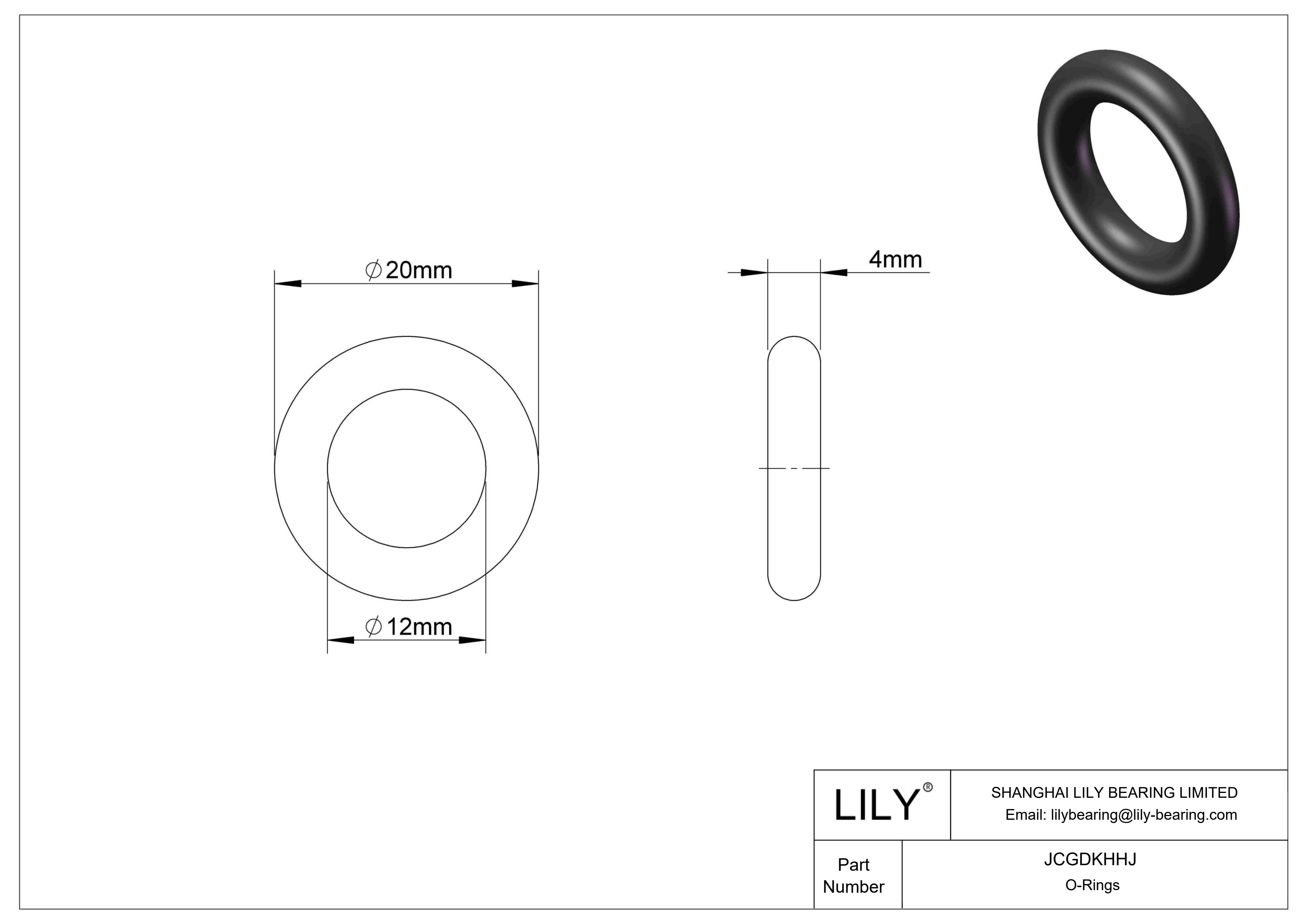 JCGDKHHJ Chemical Resistant O-rings Round cad drawing