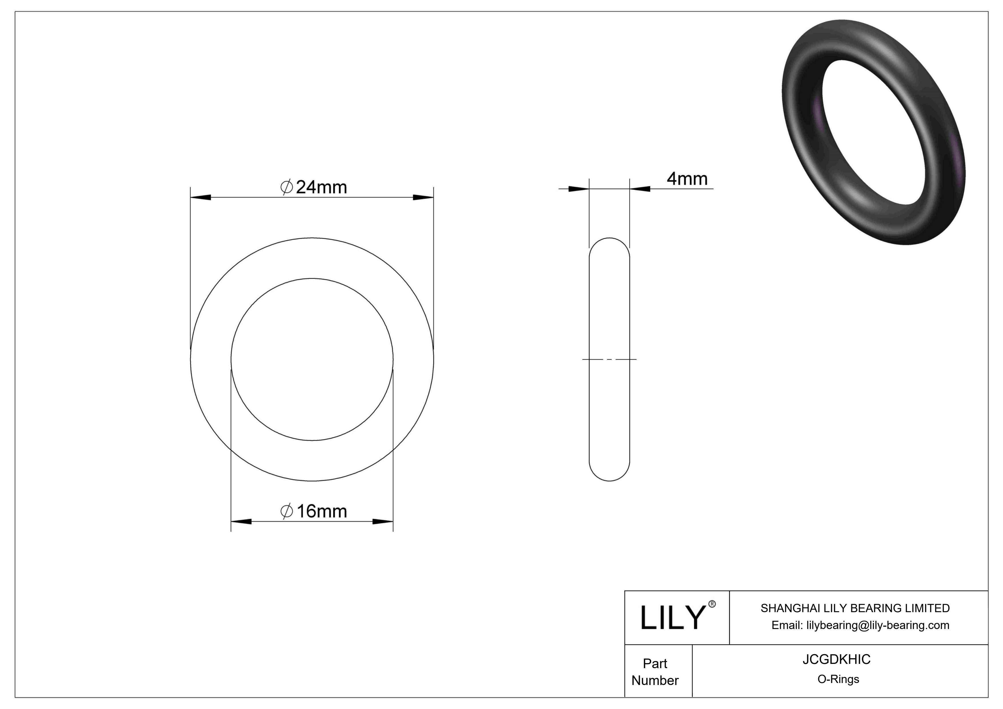 JCGDKHIC Chemical Resistant O-rings Round cad drawing