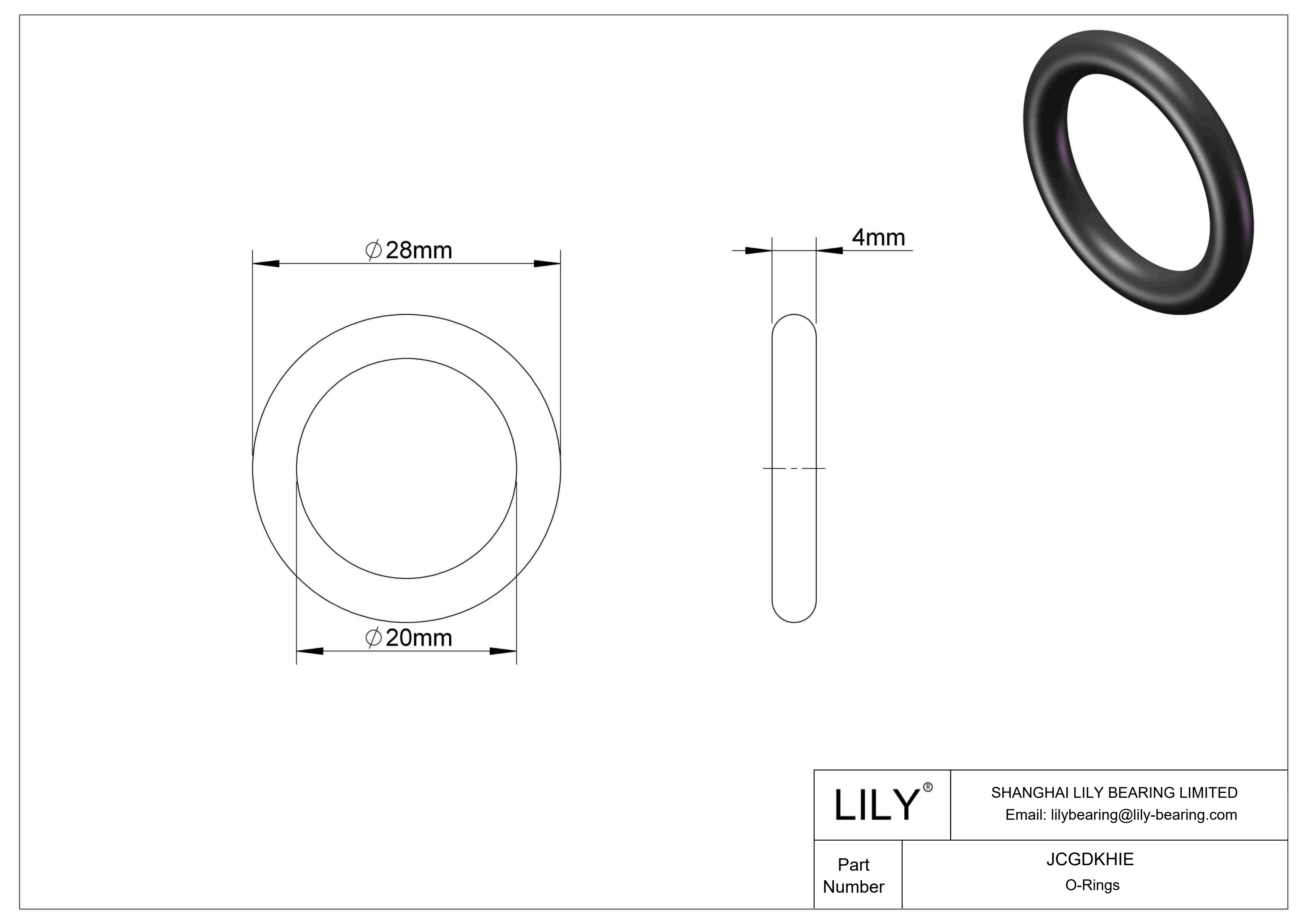 JCGDKHIE Chemical Resistant O-rings Round cad drawing