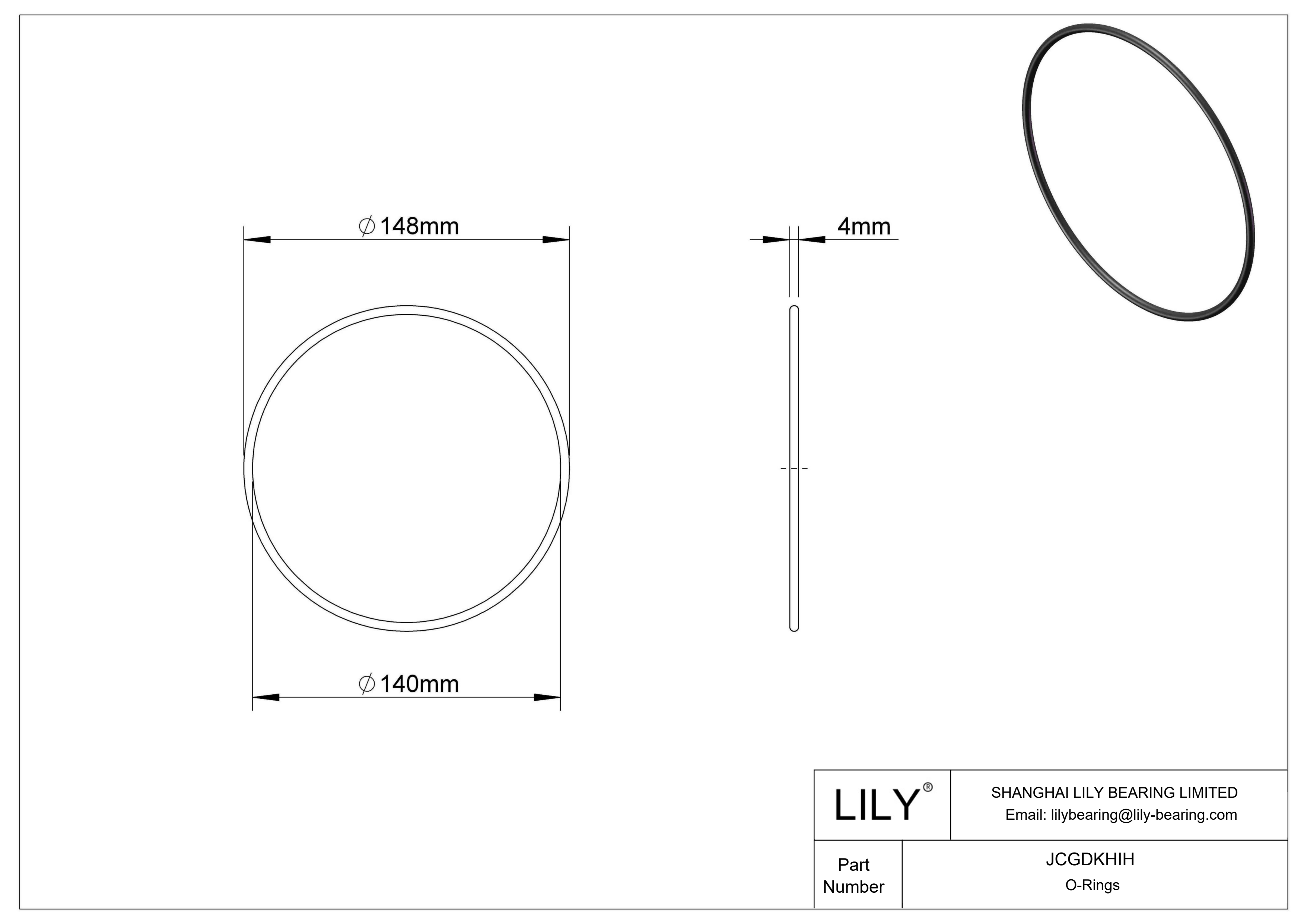 JCGDKHIH Chemical Resistant O-rings Round cad drawing