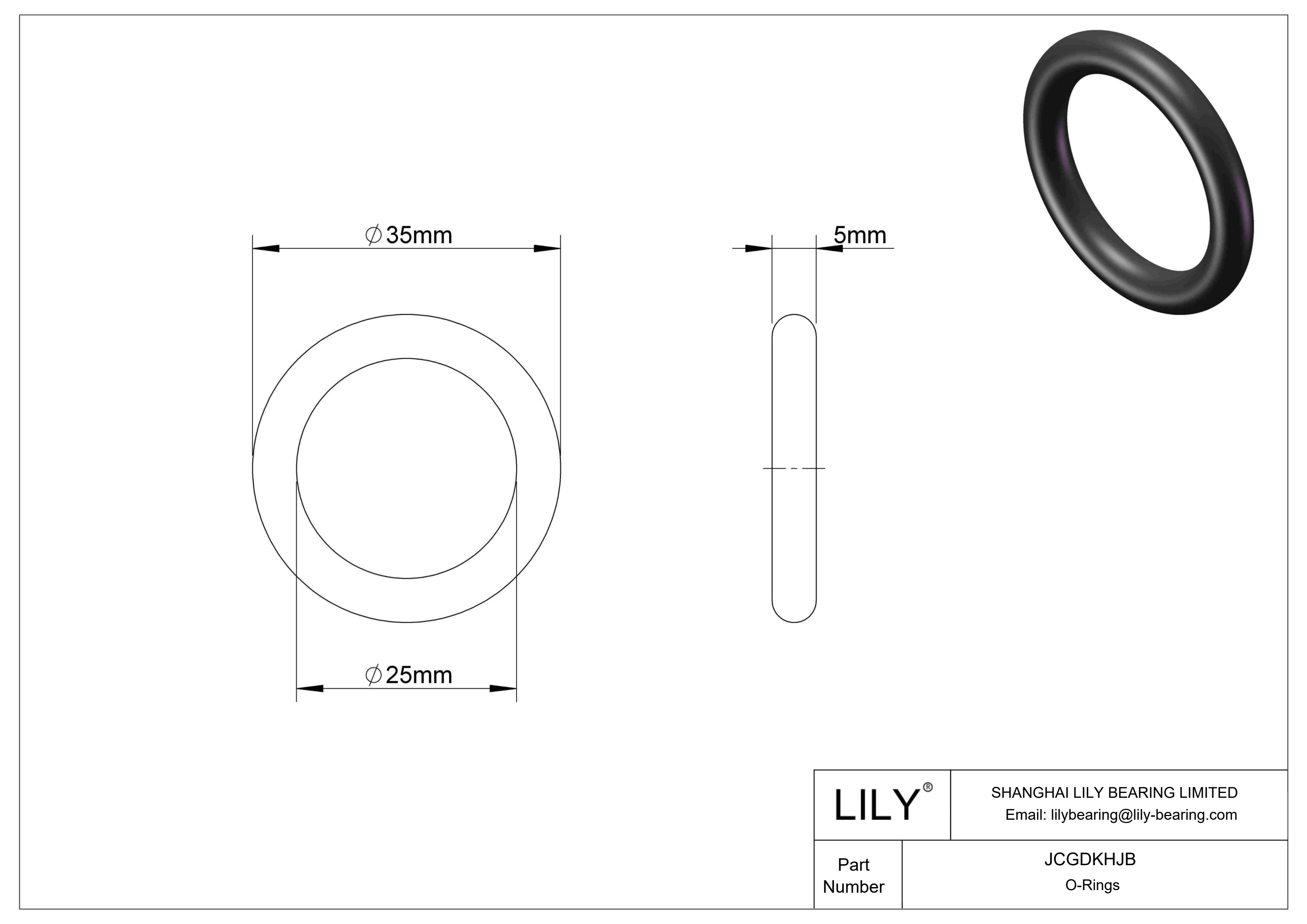 JCGDKHJB Chemical Resistant O-rings Round cad drawing