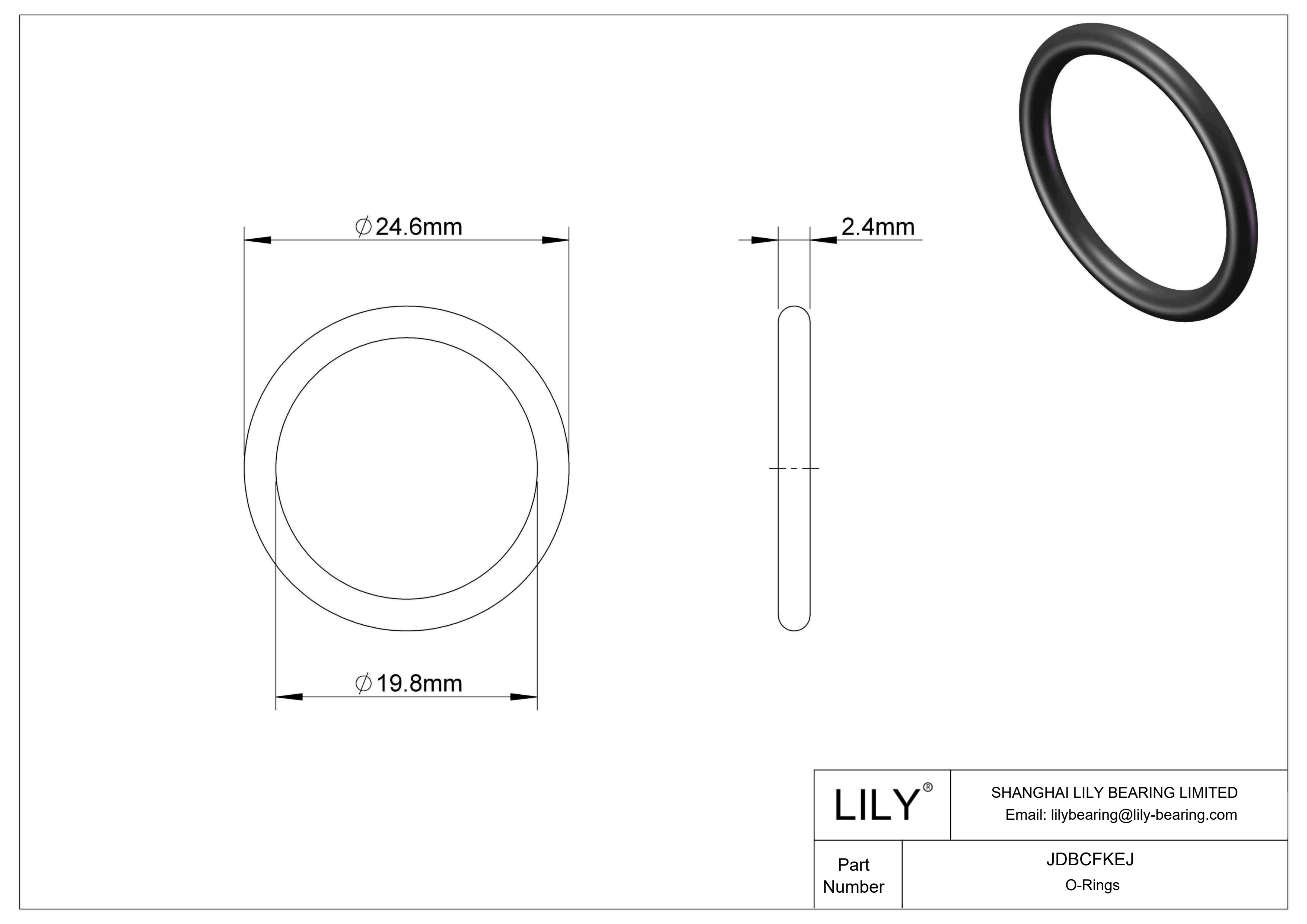 JDBCFKEJ Oil Resistant O-Rings Round cad drawing