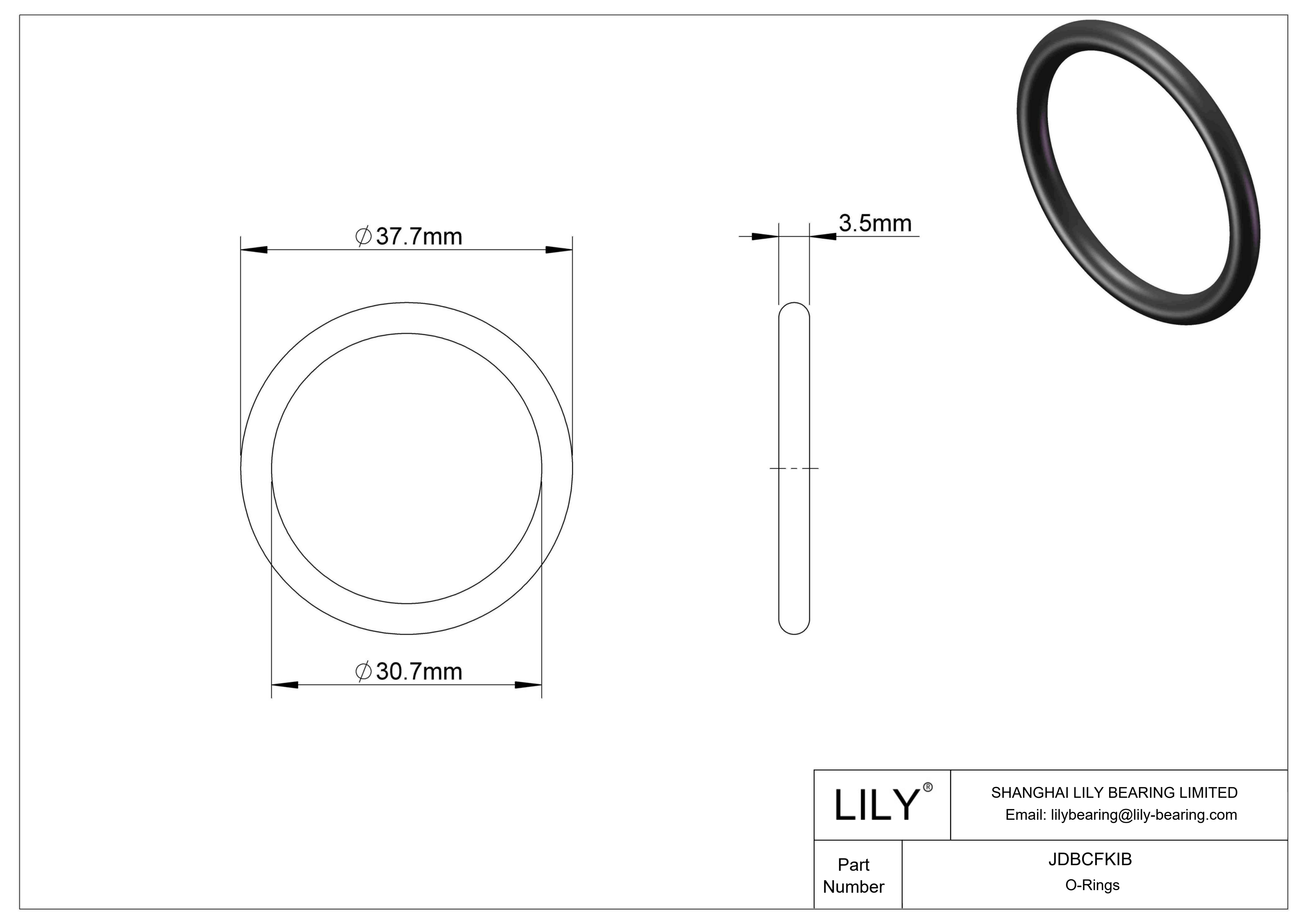 JDBCFKIB Juntas tóricas redondas resistentes al aceite cad drawing