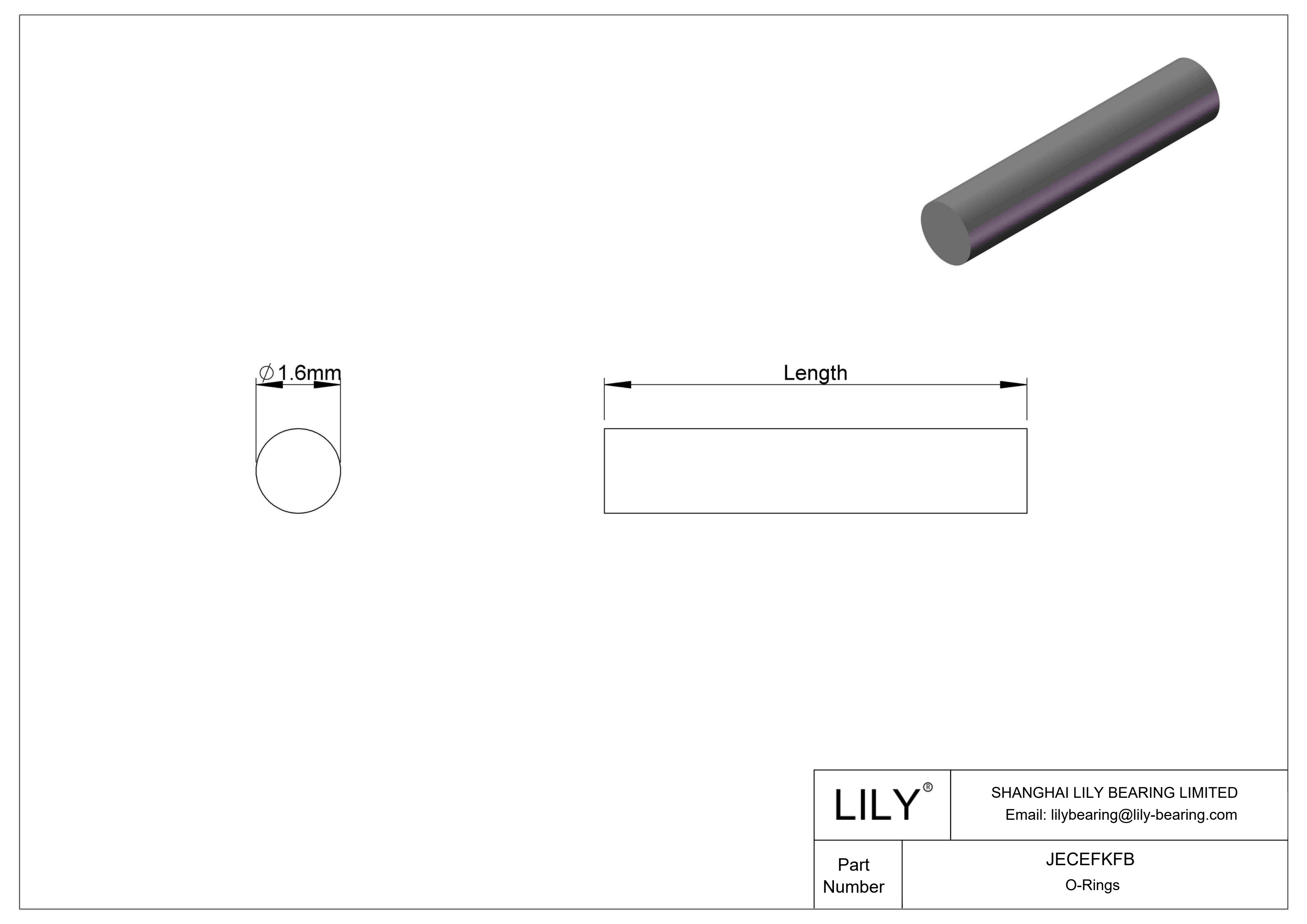 JECEFKFB 圆形耐化学性O 形圈软线库存 cad drawing