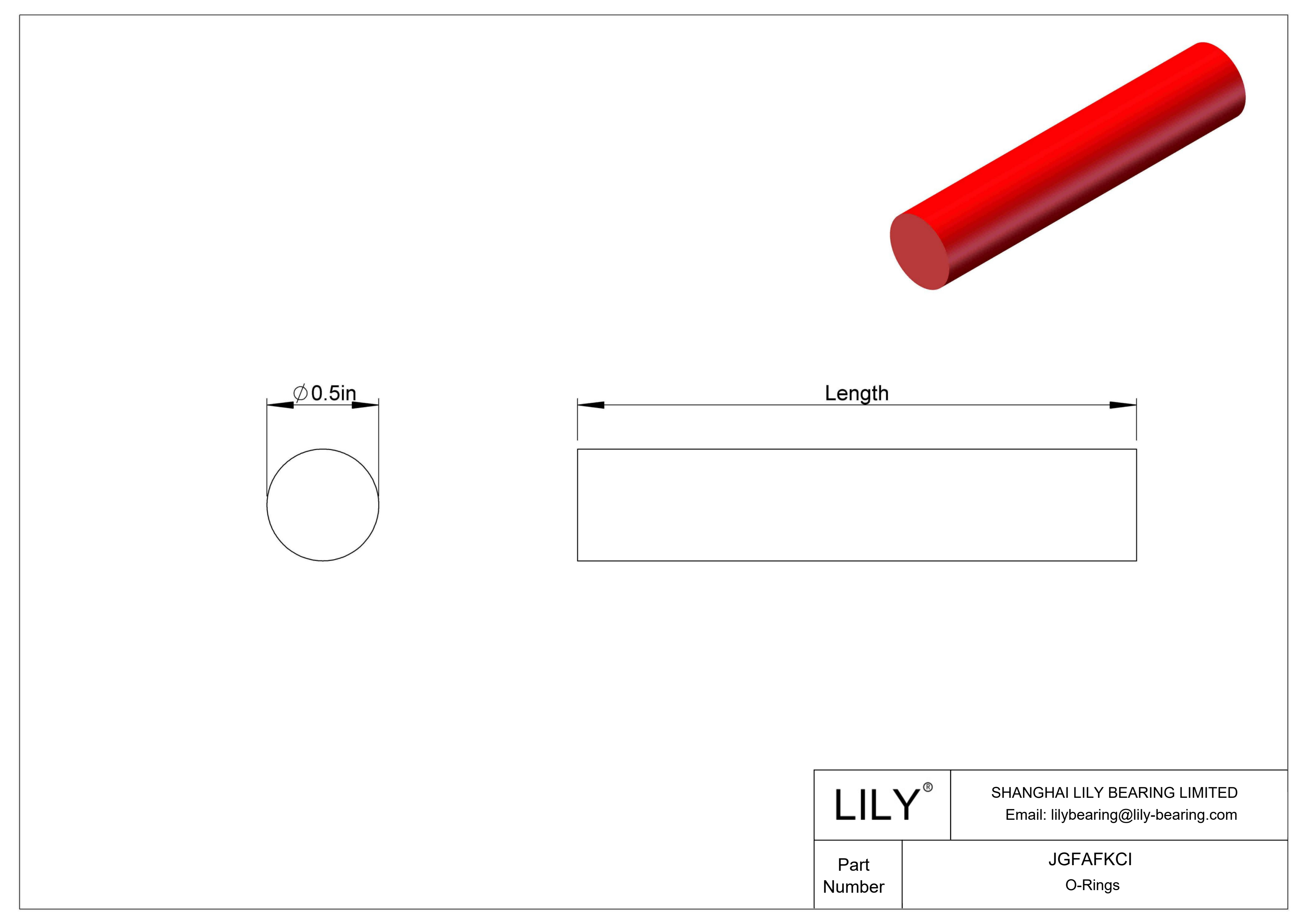 JGFAFKCI Cordón O-Ring Alta Temperatura Redondo cad drawing