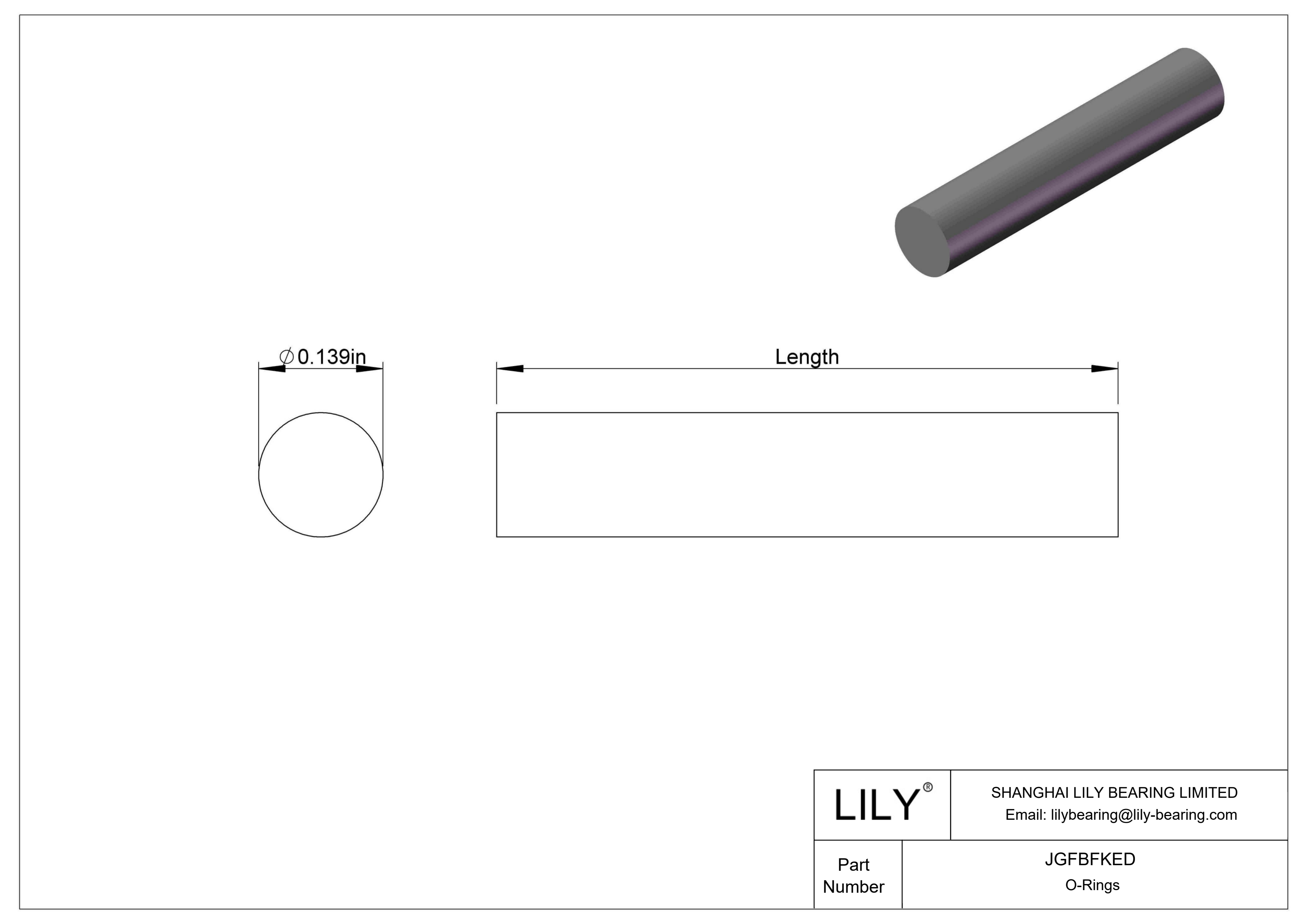 JGFBFKED Junta tórica resistente a productos químicos Cordón redondo cad drawing