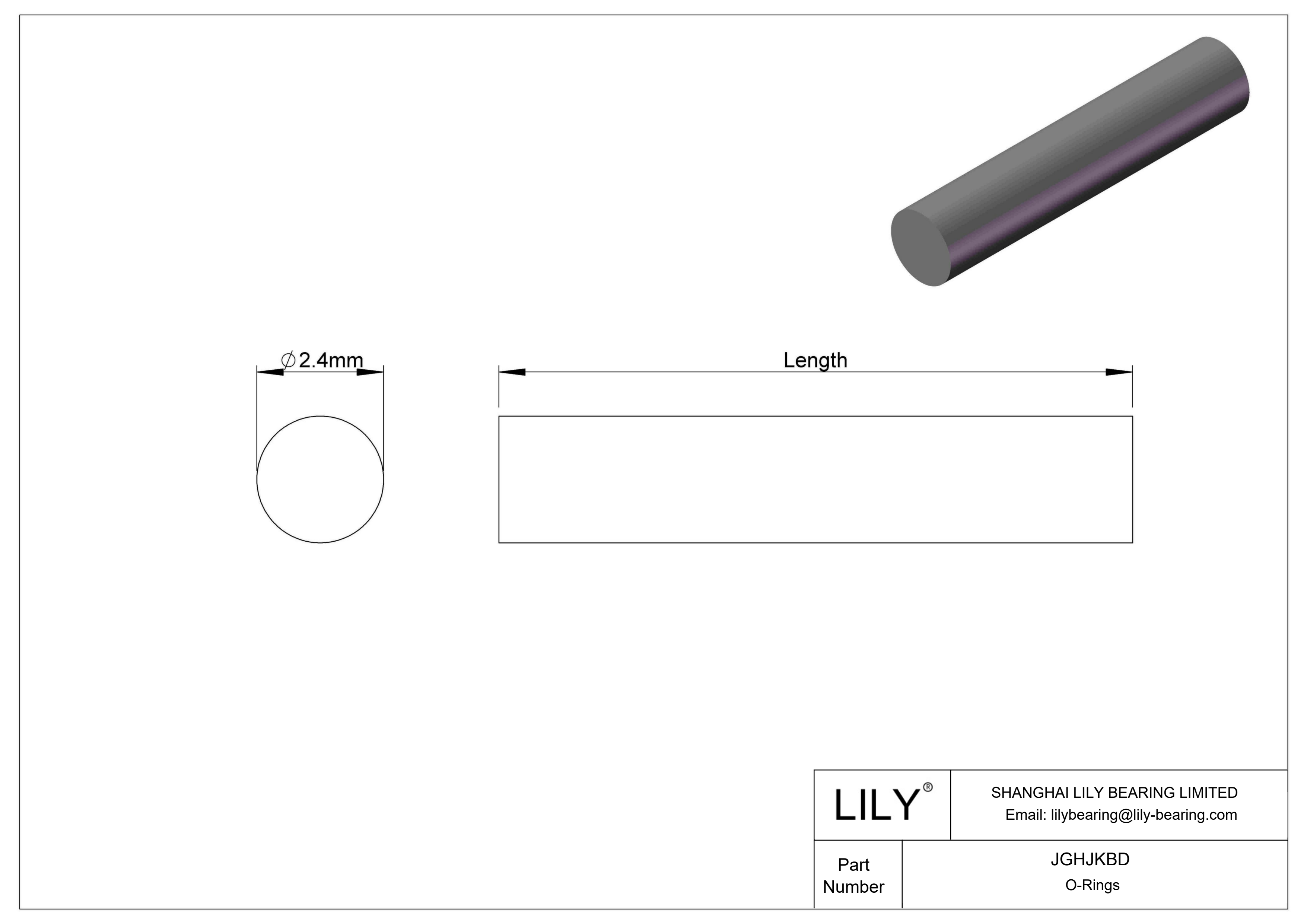 JGHJKBD Junta tórica resistente al aceite Cordón redondo cad drawing