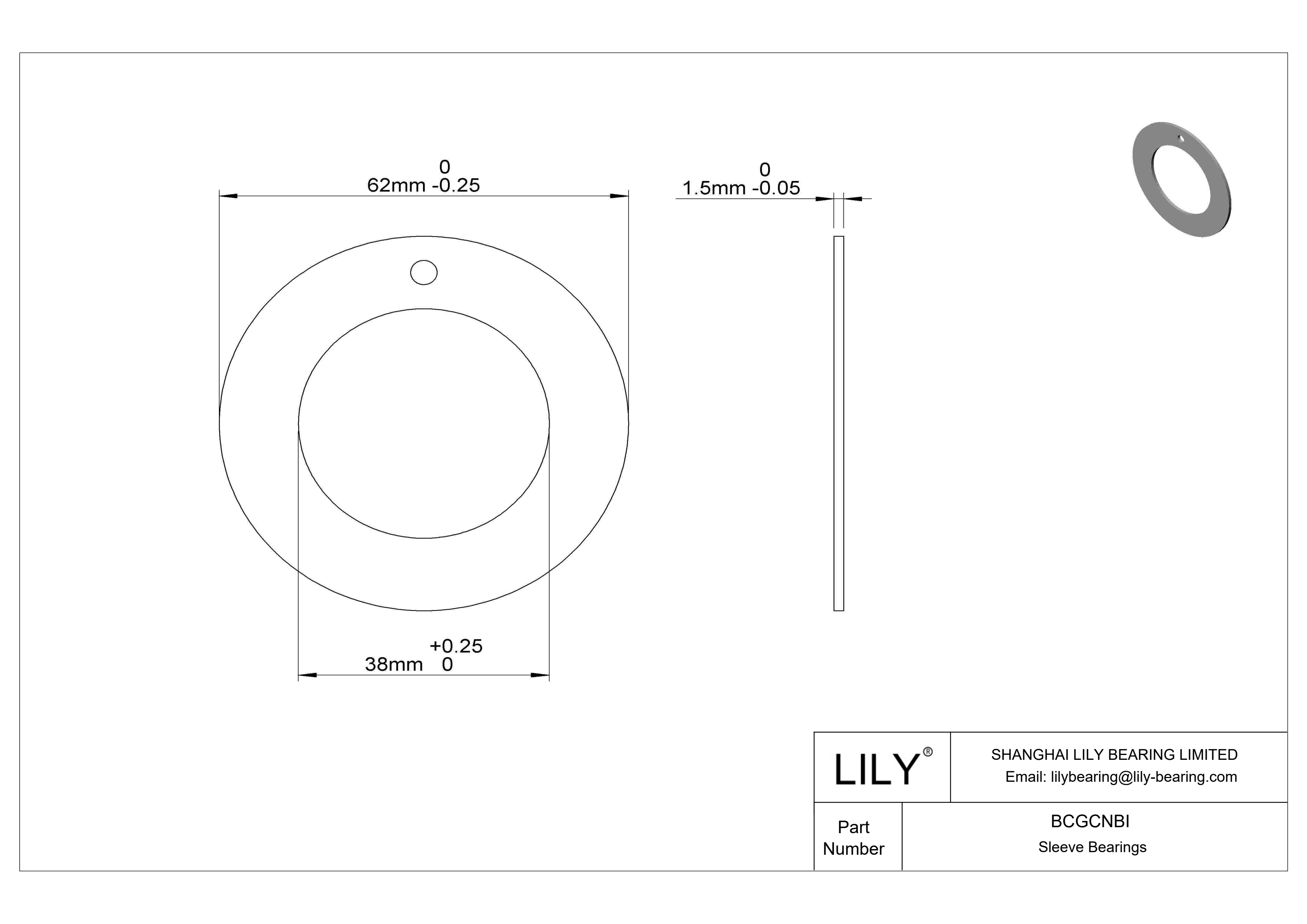 BCGCNBI Rodamientos axiales de funcionamiento en seco de alta carga cad drawing