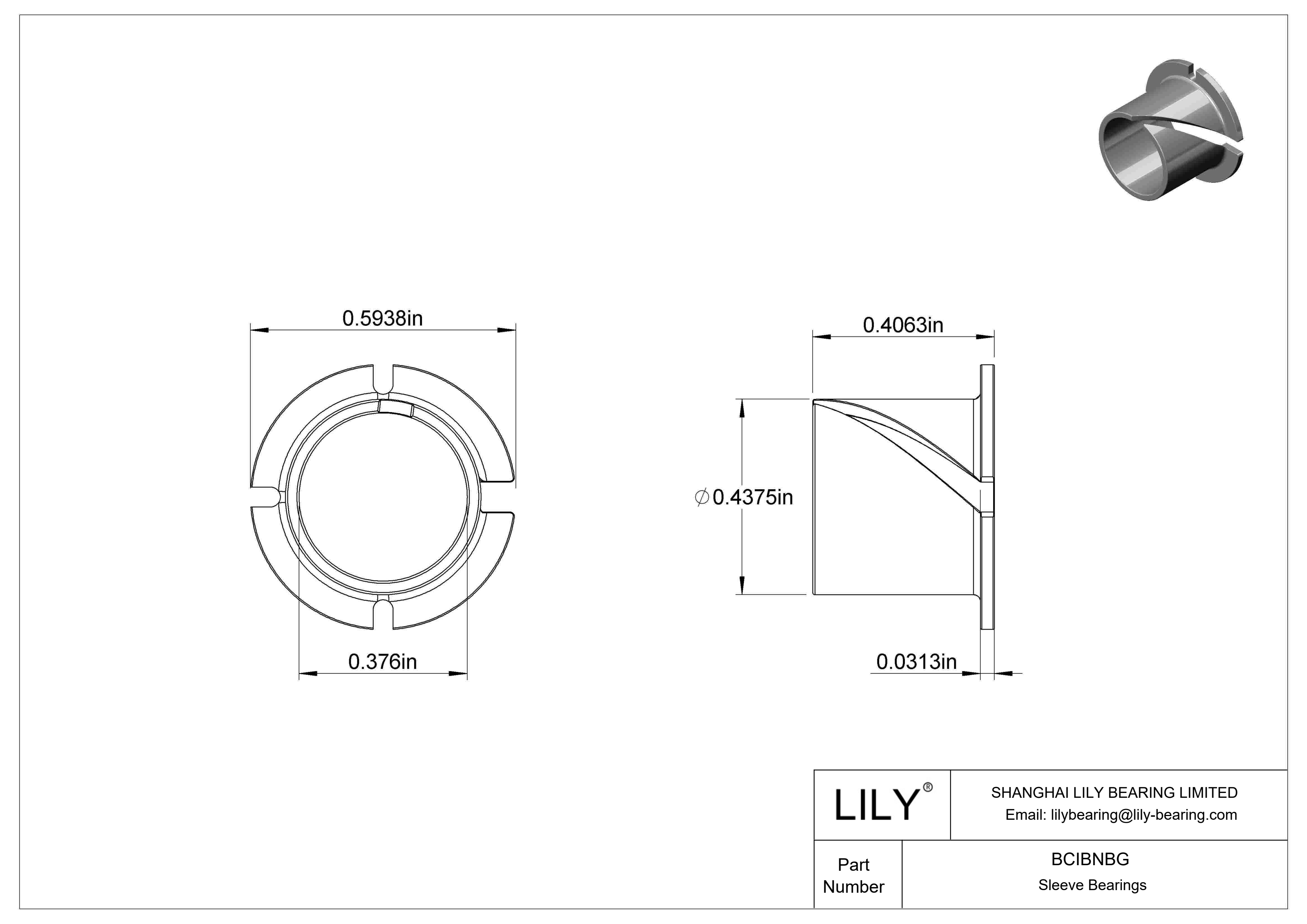 BCIBNBG Casquillos de fricción con brida de funcionamiento en seco y fácil montaje cad drawing