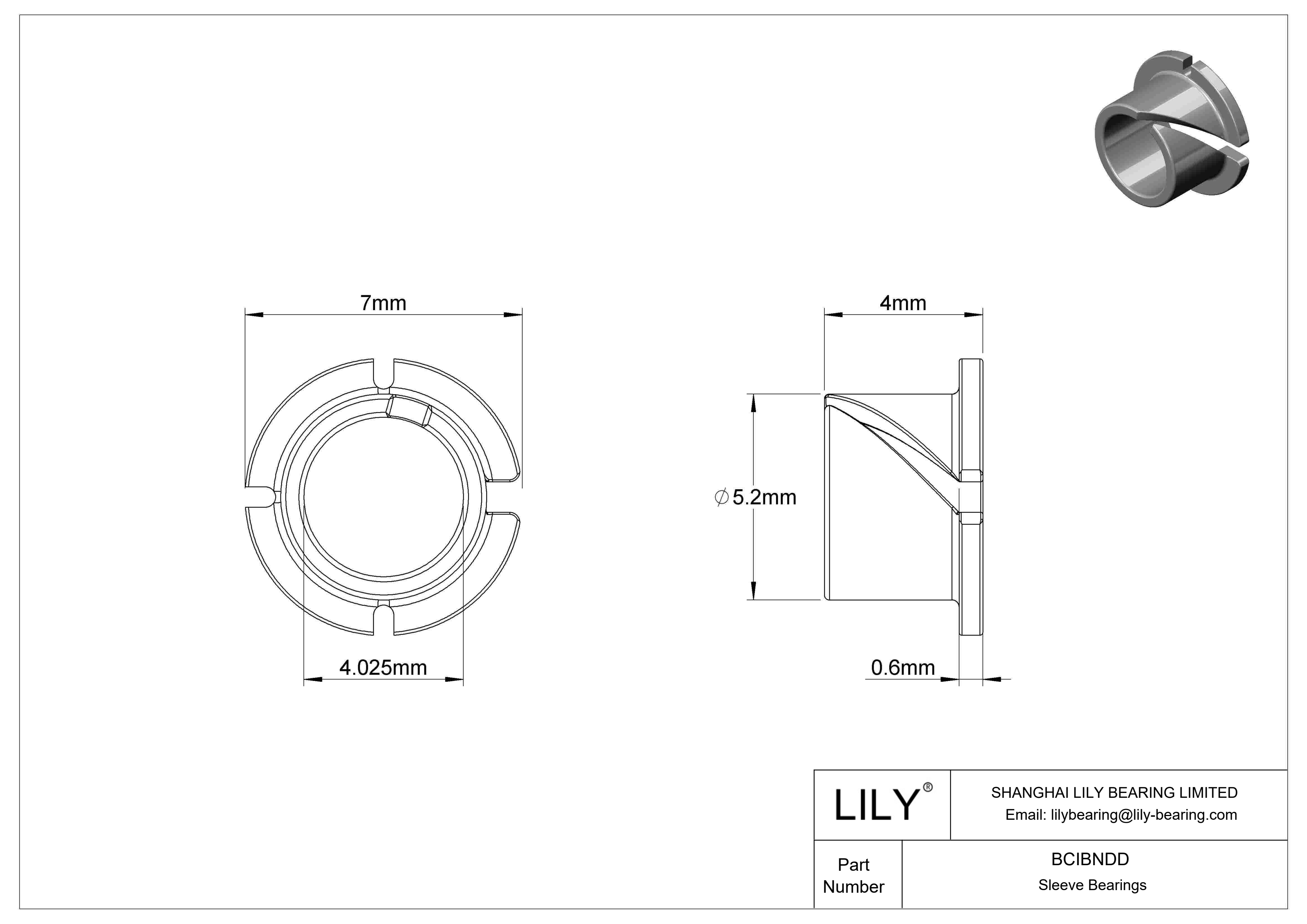 BCIBNDD Casquillos de fricción con brida de funcionamiento en seco y fácil montaje cad drawing