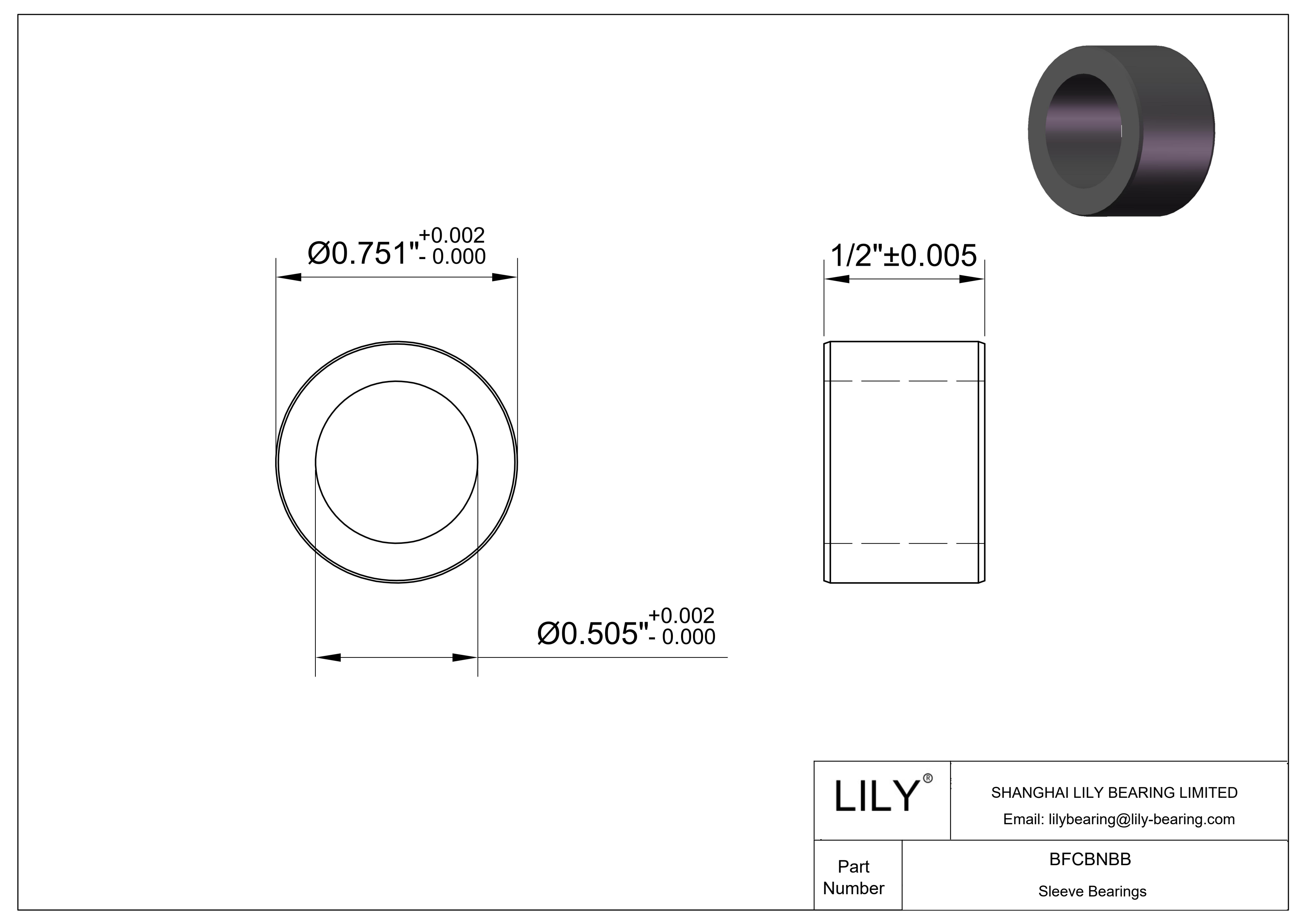 BFCBNBB 多用途干运行套筒轴承 cad drawing