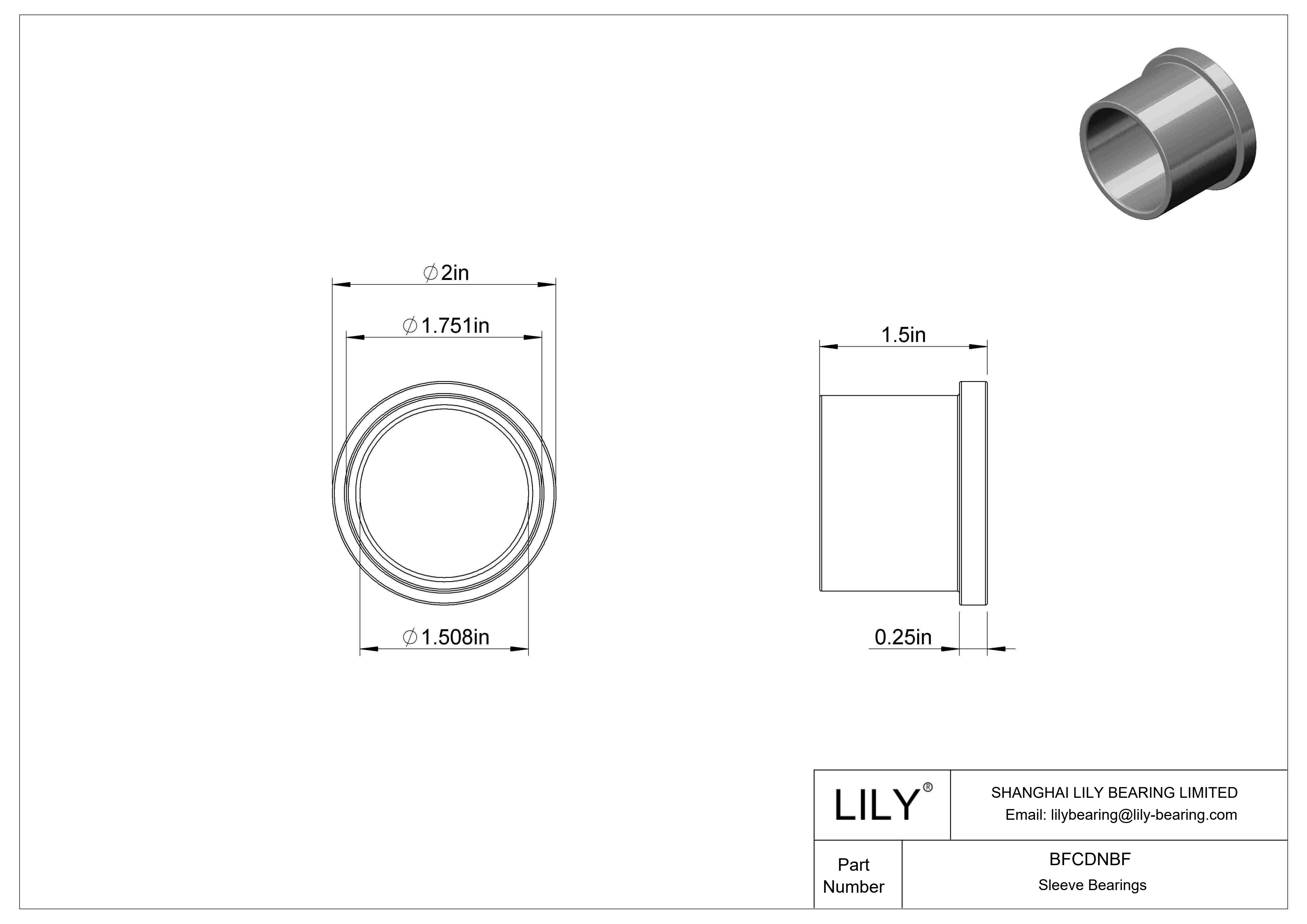 BFCDNBF 多用途干运转法兰滑动轴承 cad drawing