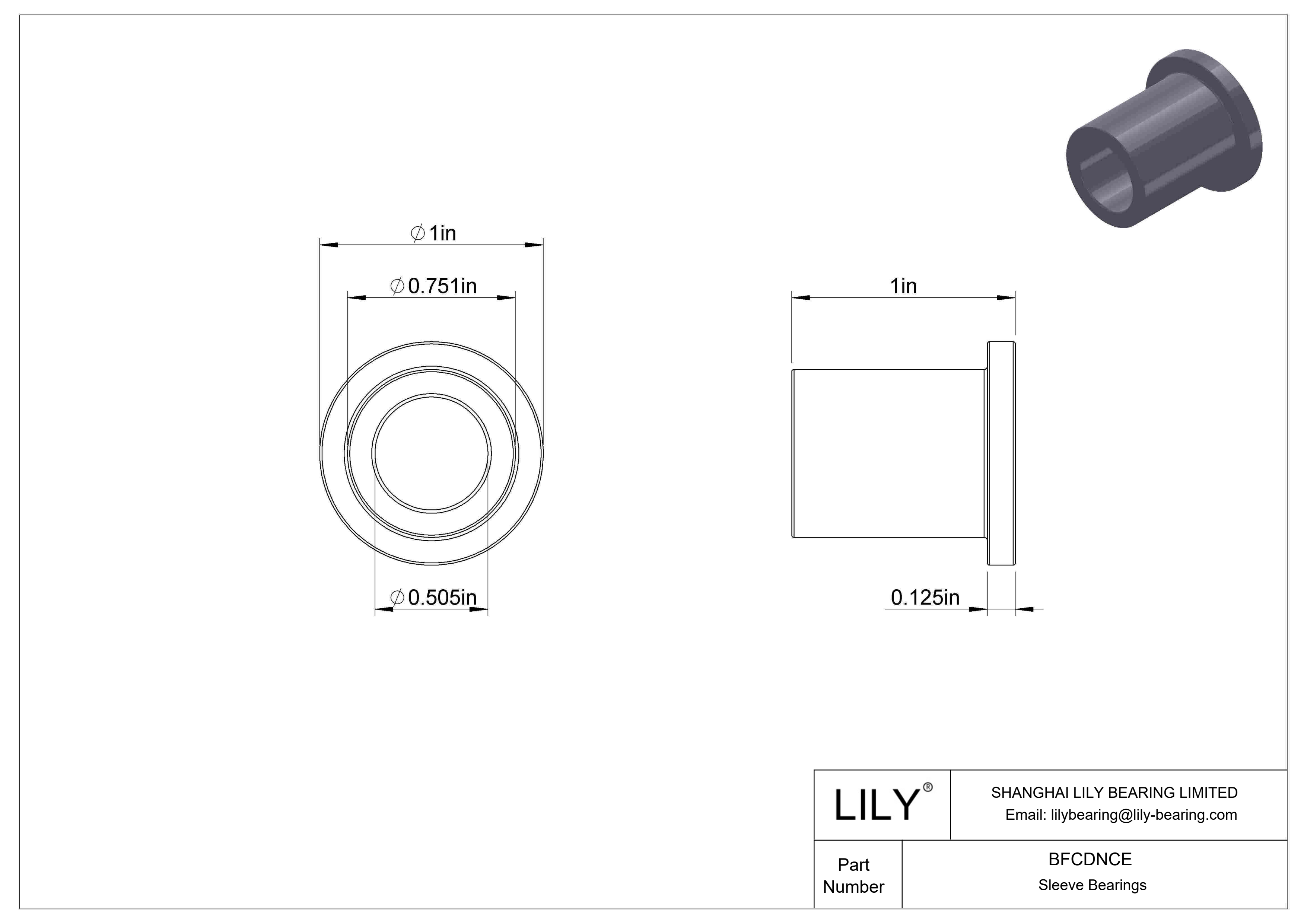 BFCDNCE Rodamientos de manguito con brida de funcionamiento en seco multiuso cad drawing