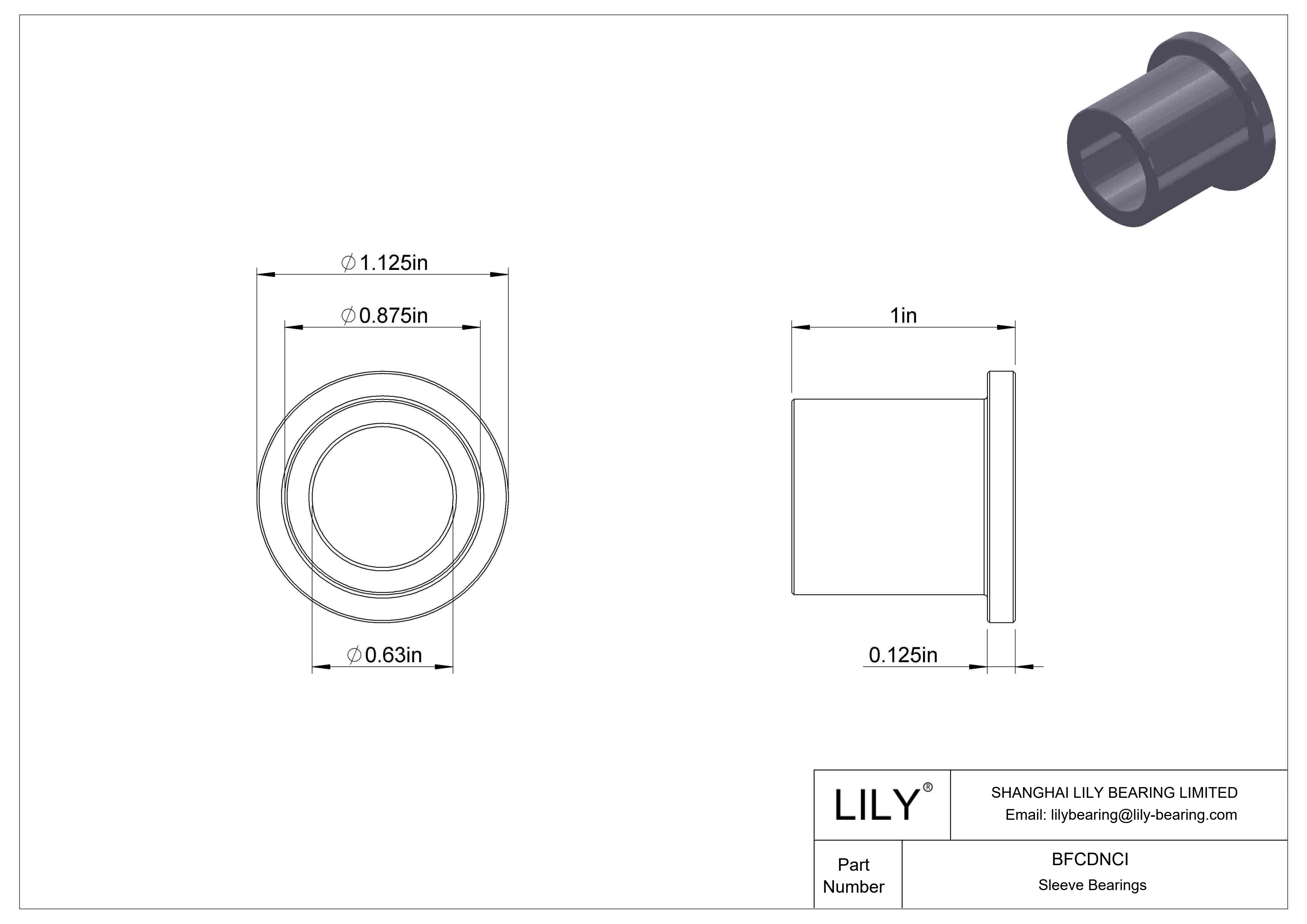 BFCDNCI Rodamientos de manguito con brida de funcionamiento en seco multiuso cad drawing