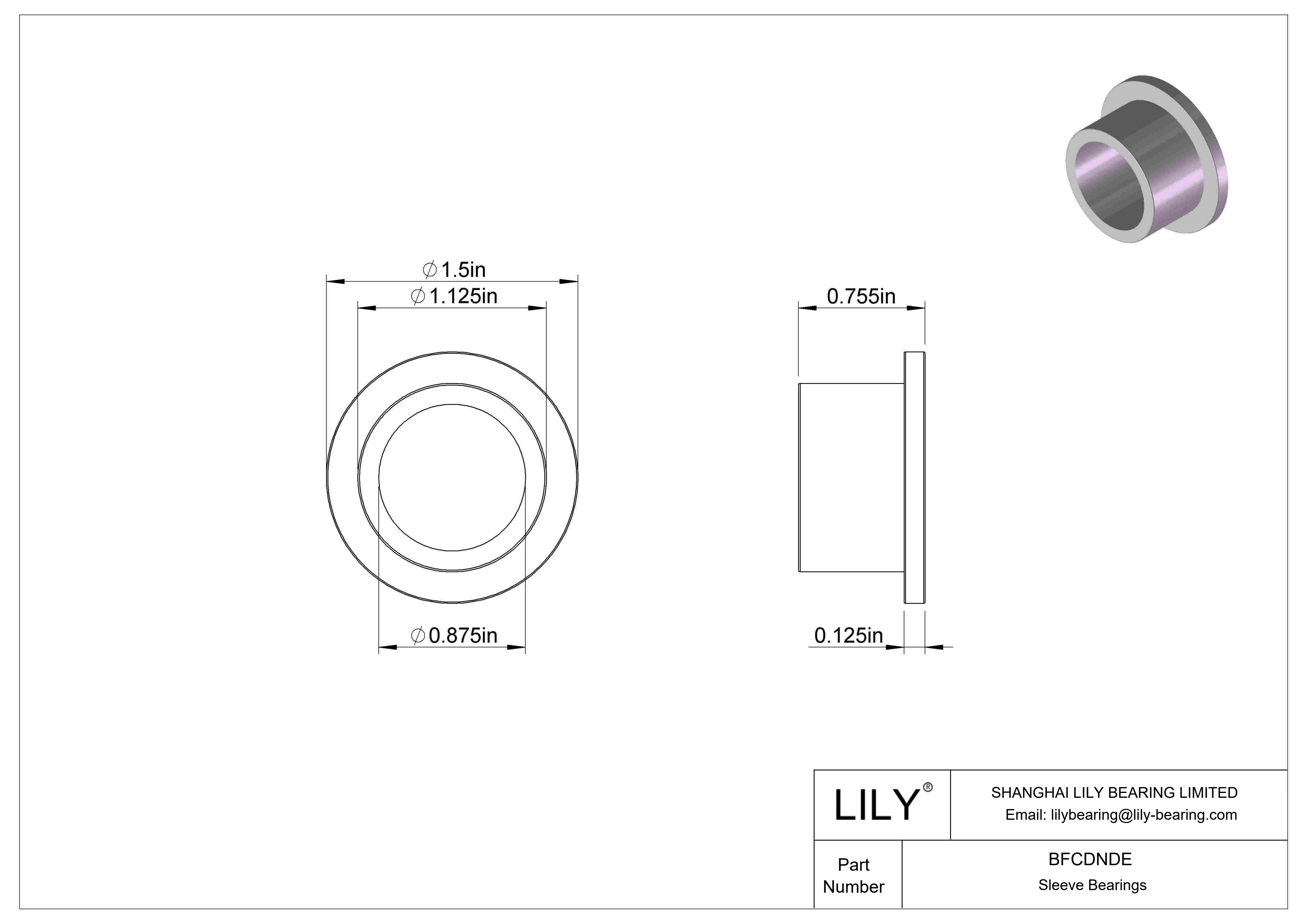 BFCDNDE 多用途干运转法兰滑动轴承 cad drawing