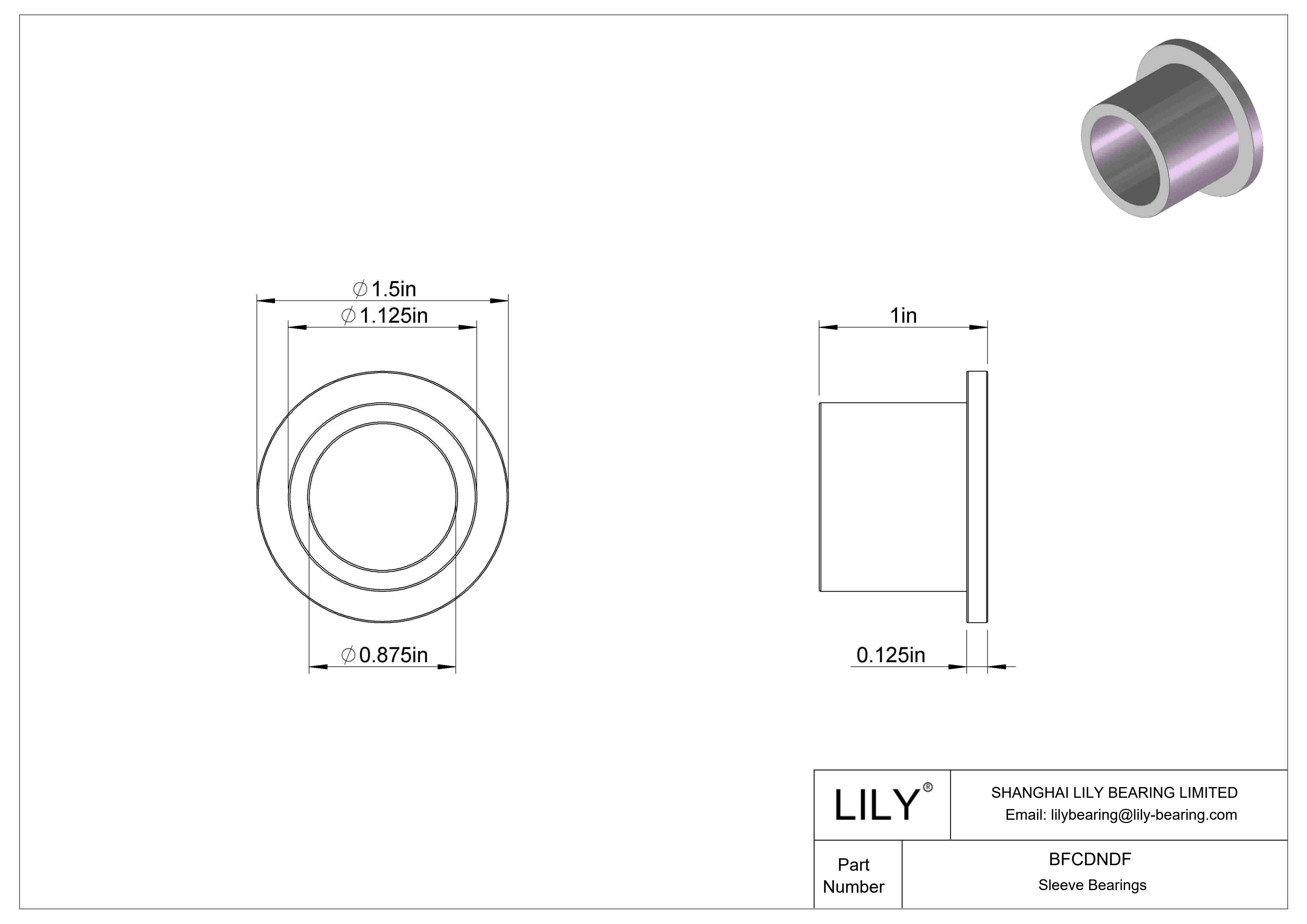 BFCDNDF 多用途干运转法兰滑动轴承 cad drawing