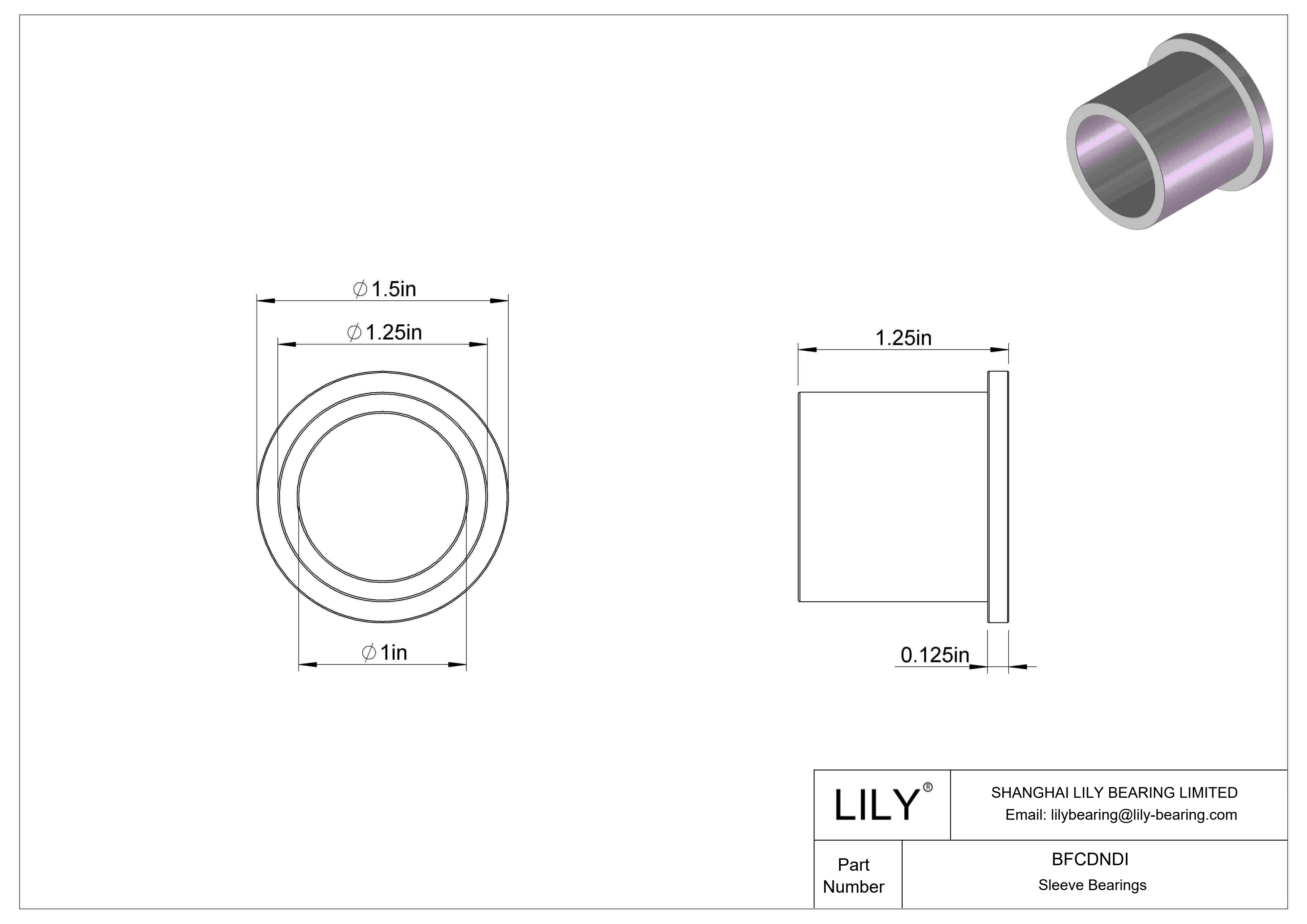 BFCDNDI 多用途干运转法兰滑动轴承 cad drawing