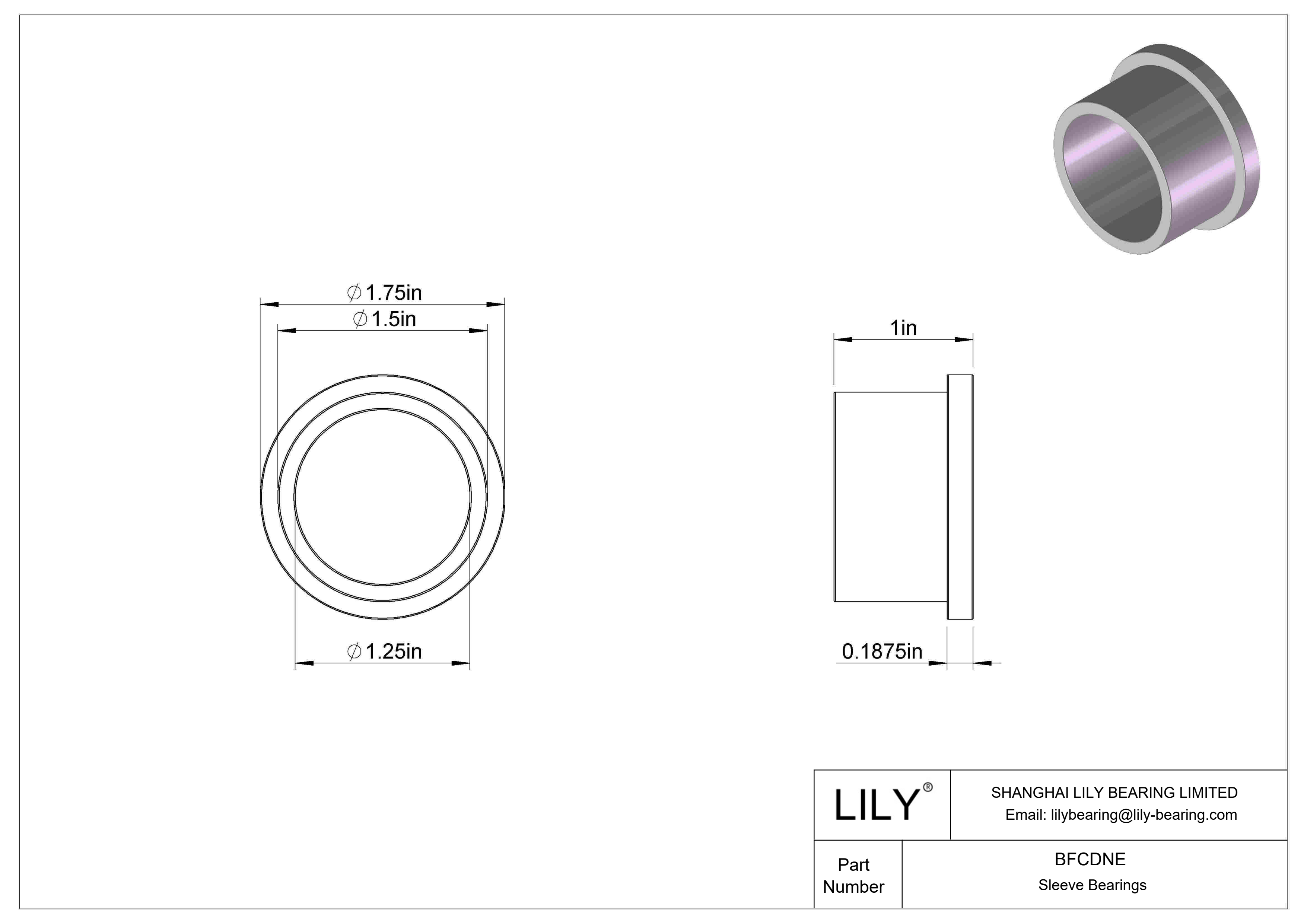 BFCDNE 多用途干运转法兰滑动轴承 cad drawing