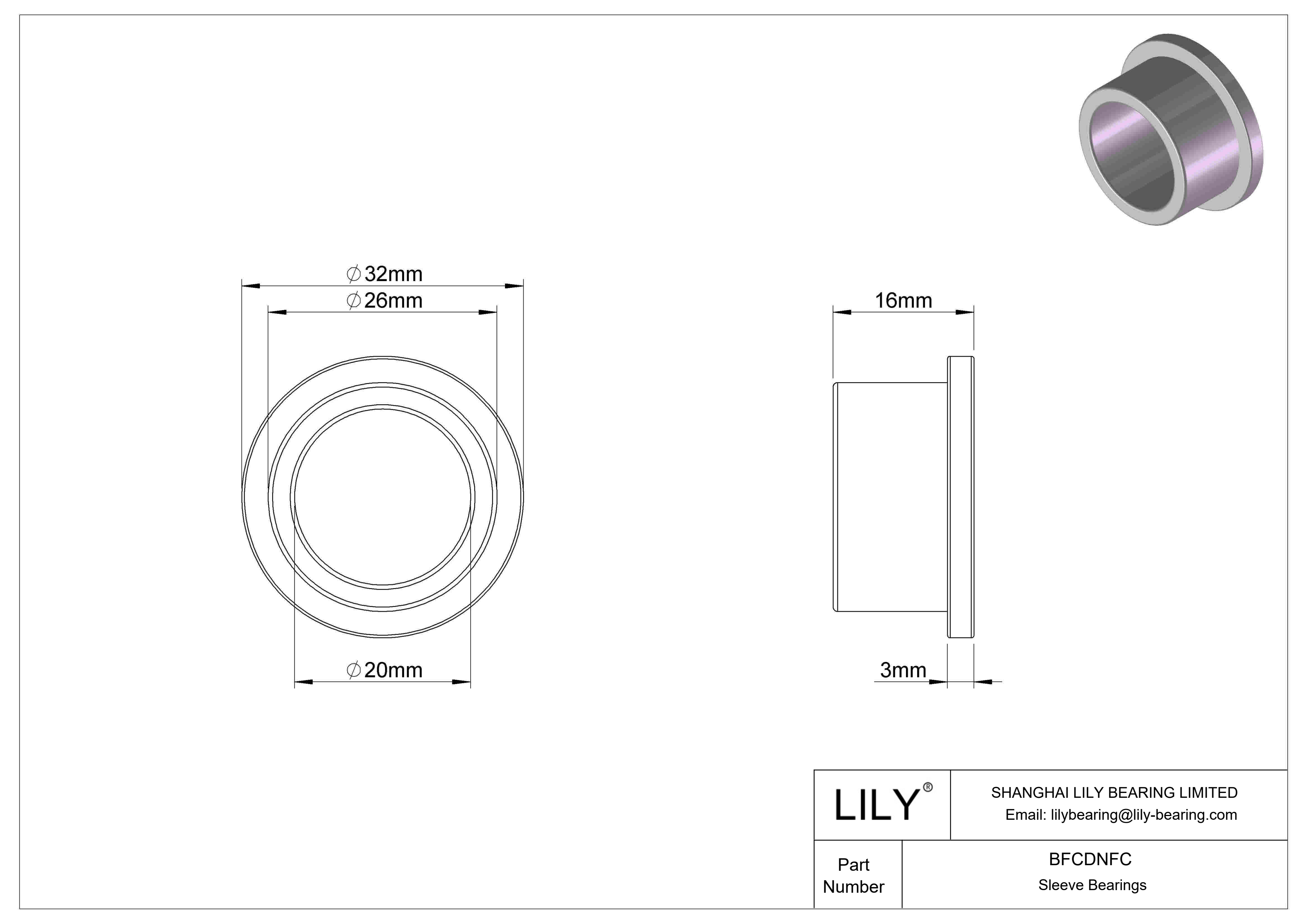 BFCDNFC 多用途干运转法兰滑动轴承 cad drawing