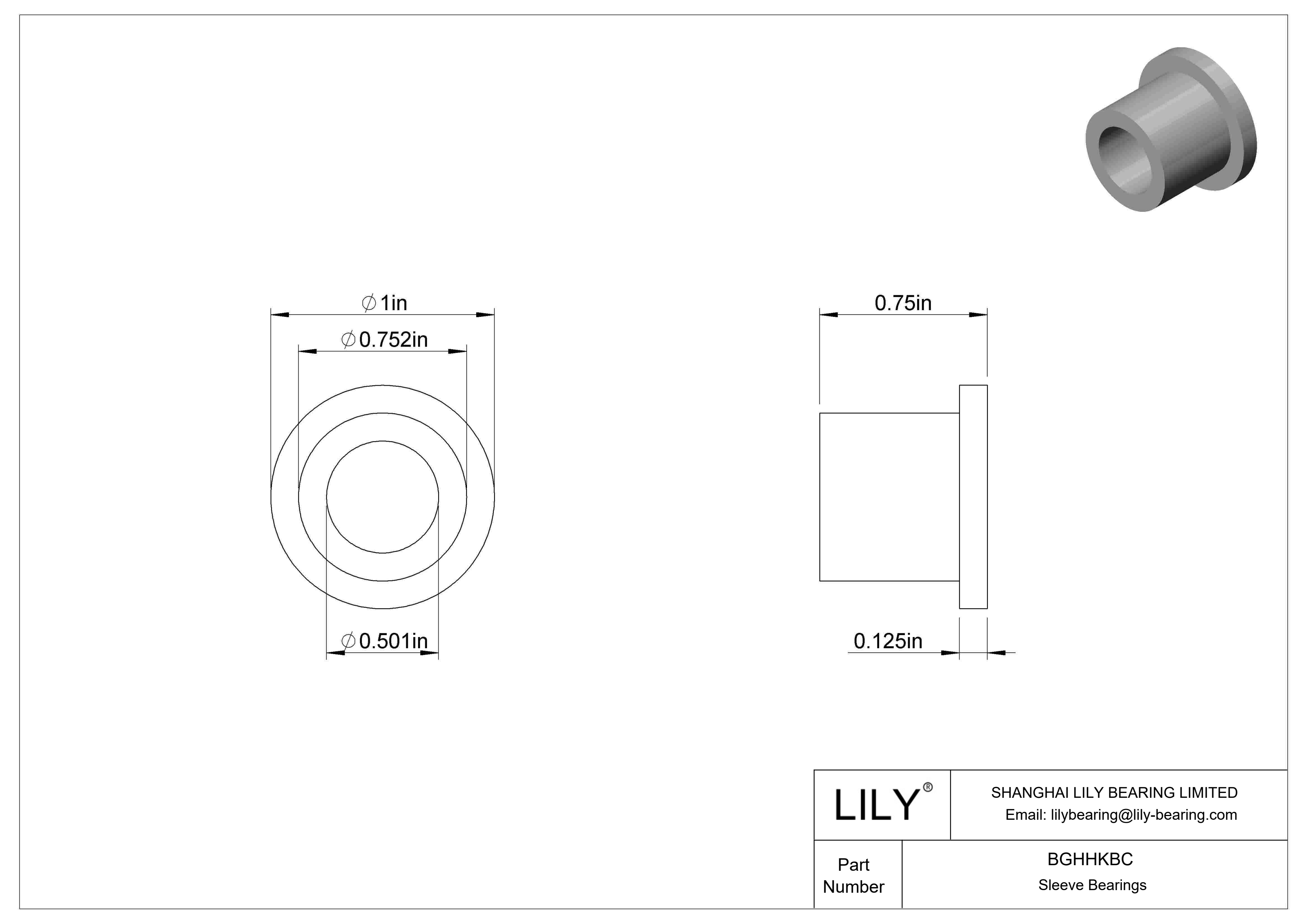 BGHHKBC Cojinetes de fricción ultrabaja con manguito embridado en aceite cad drawing