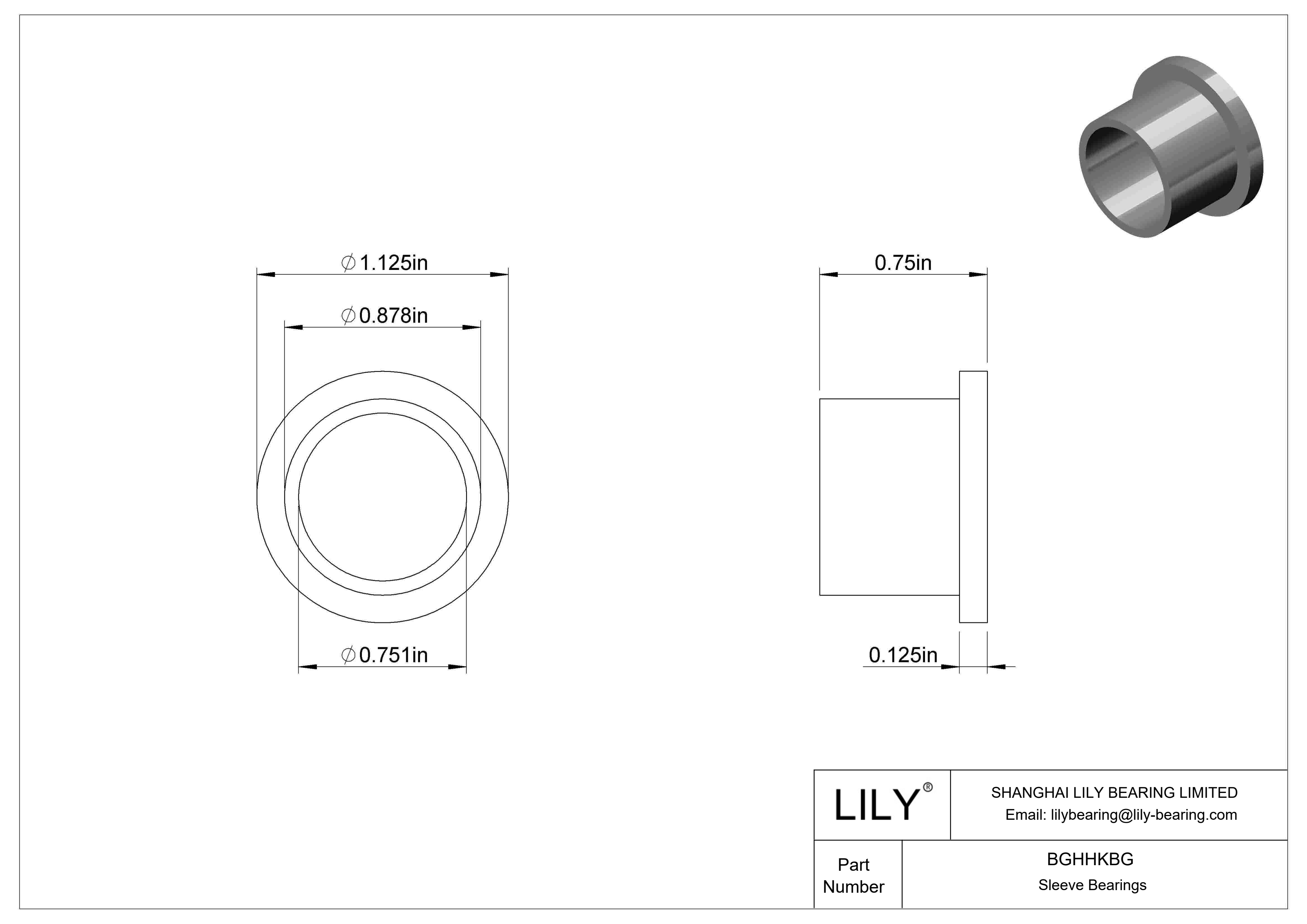 BGHHKBG Cojinetes de fricción ultrabaja con manguito embridado en aceite cad drawing