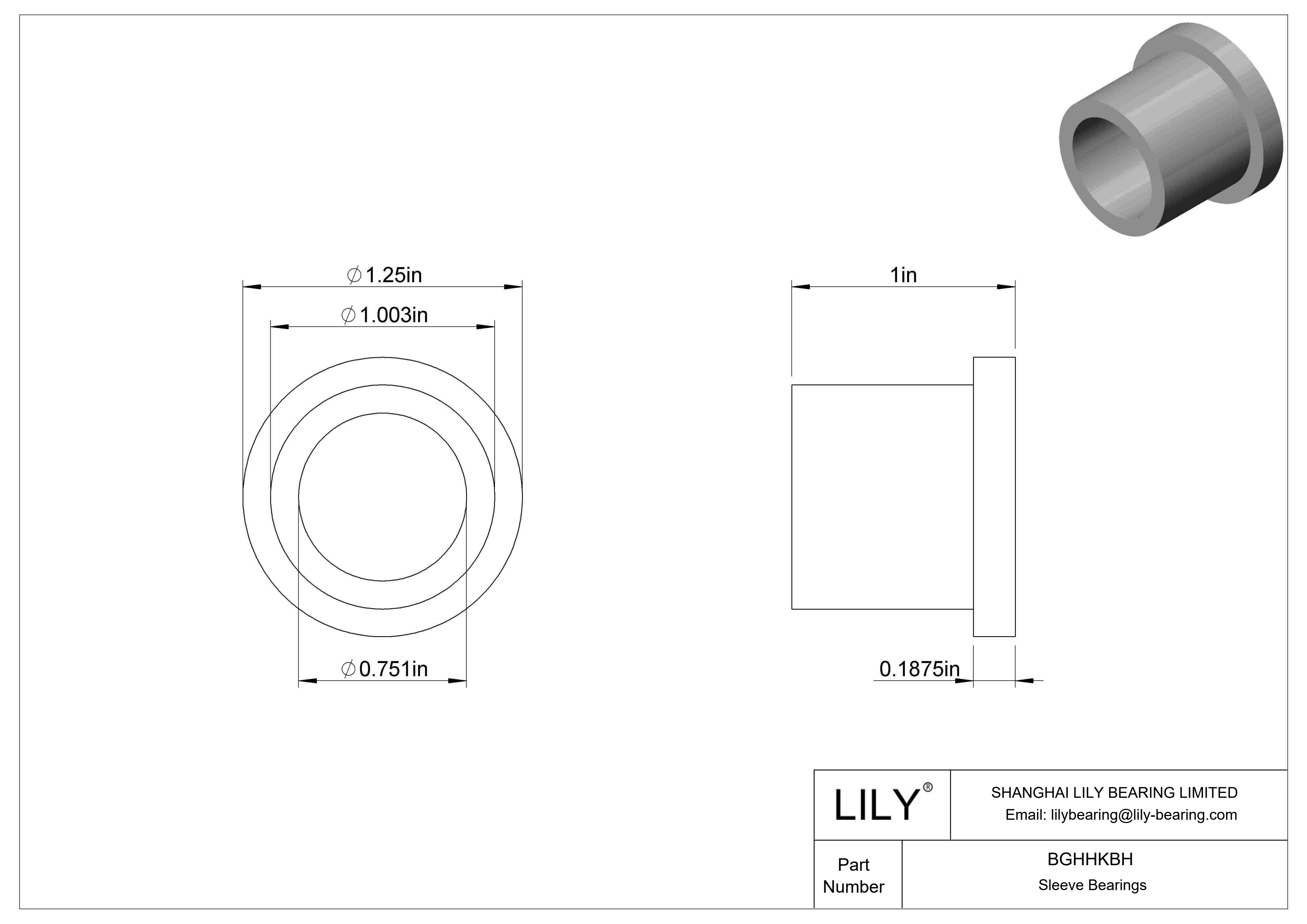 BGHHKBH 超低摩擦油浸法兰滑动轴承 cad drawing