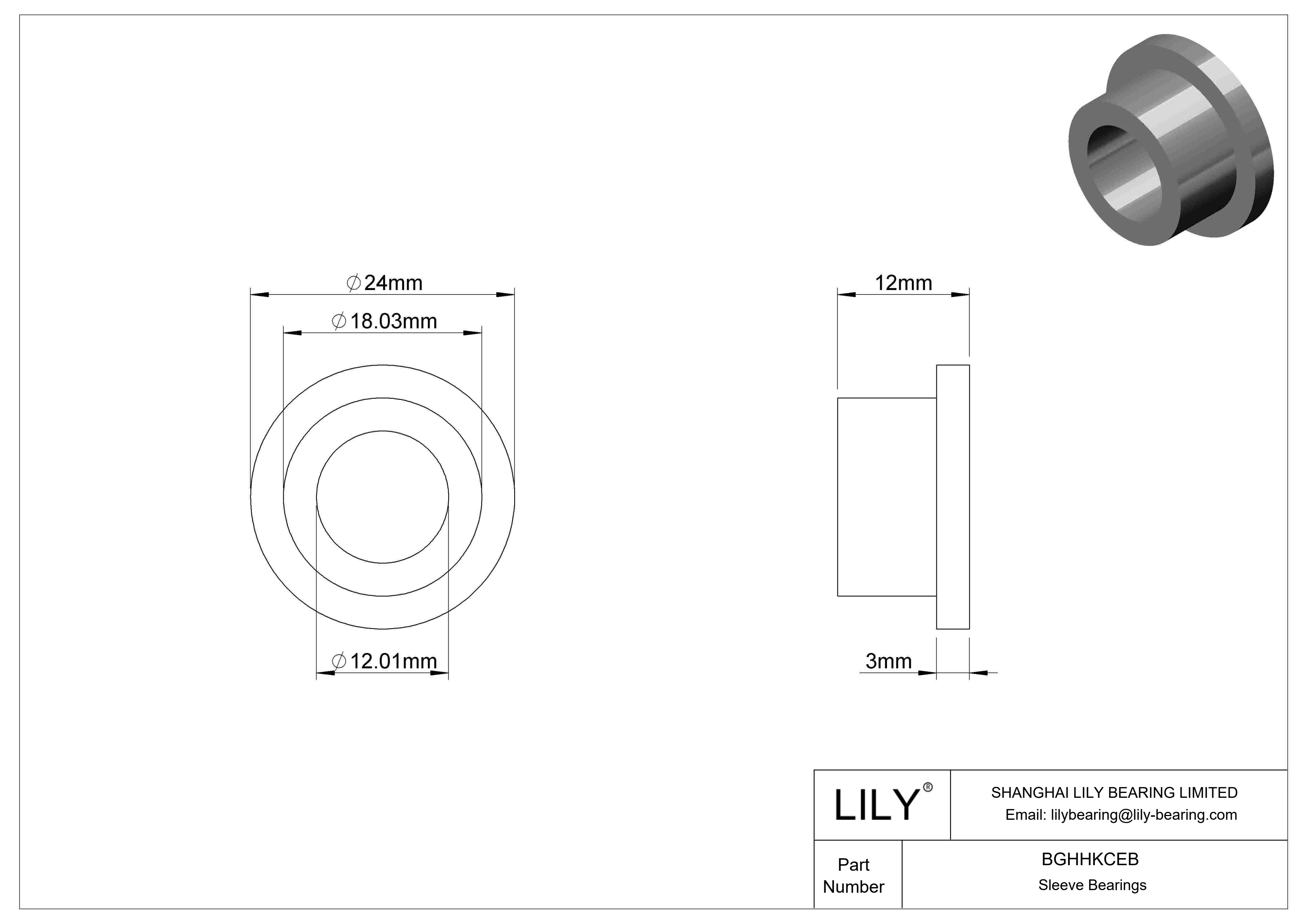 BGHHKCEB Cojinetes de fricción ultrabaja con manguito embridado en aceite cad drawing