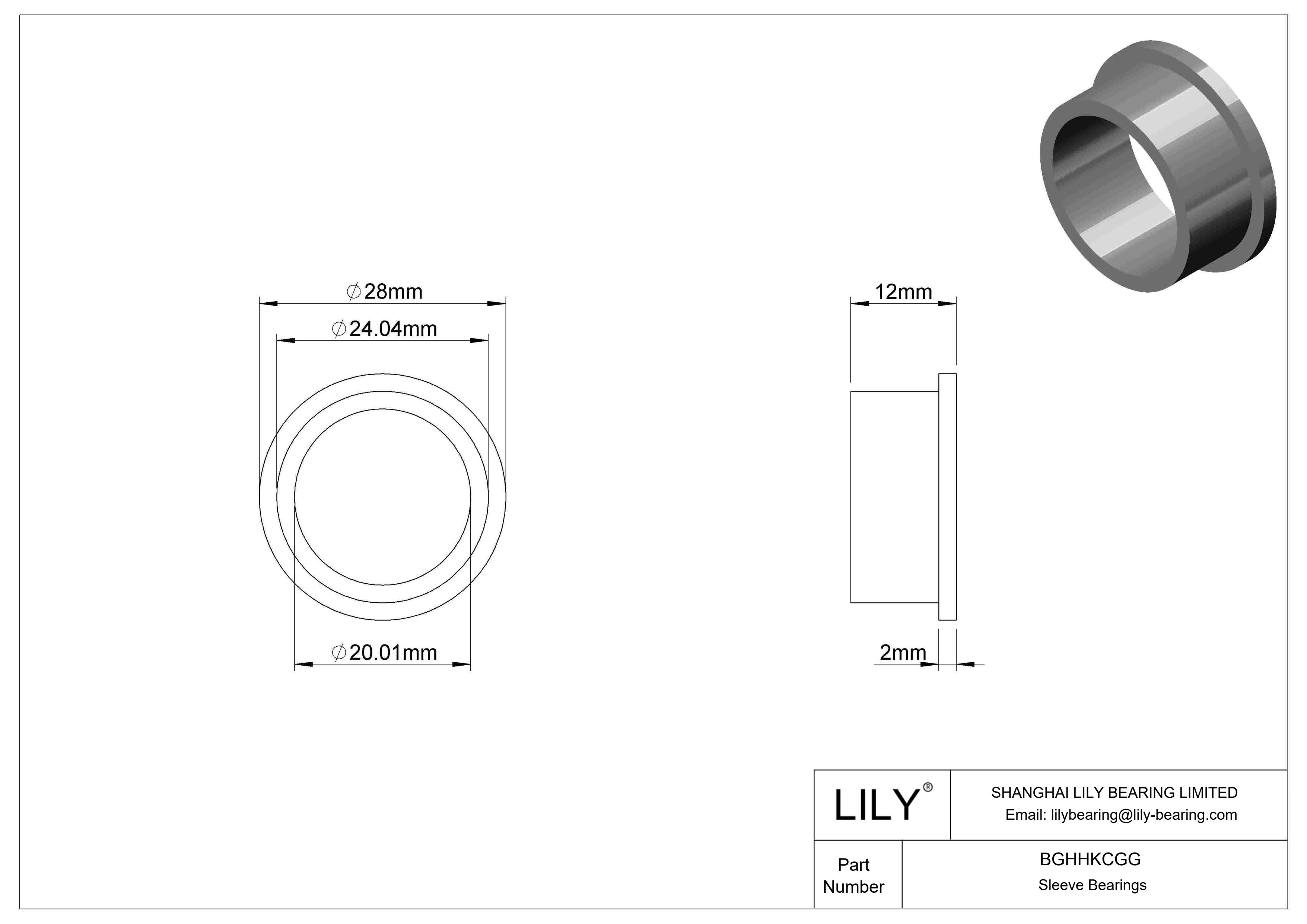 BGHHKCGG 超低摩擦油浸法兰滑动轴承 cad drawing