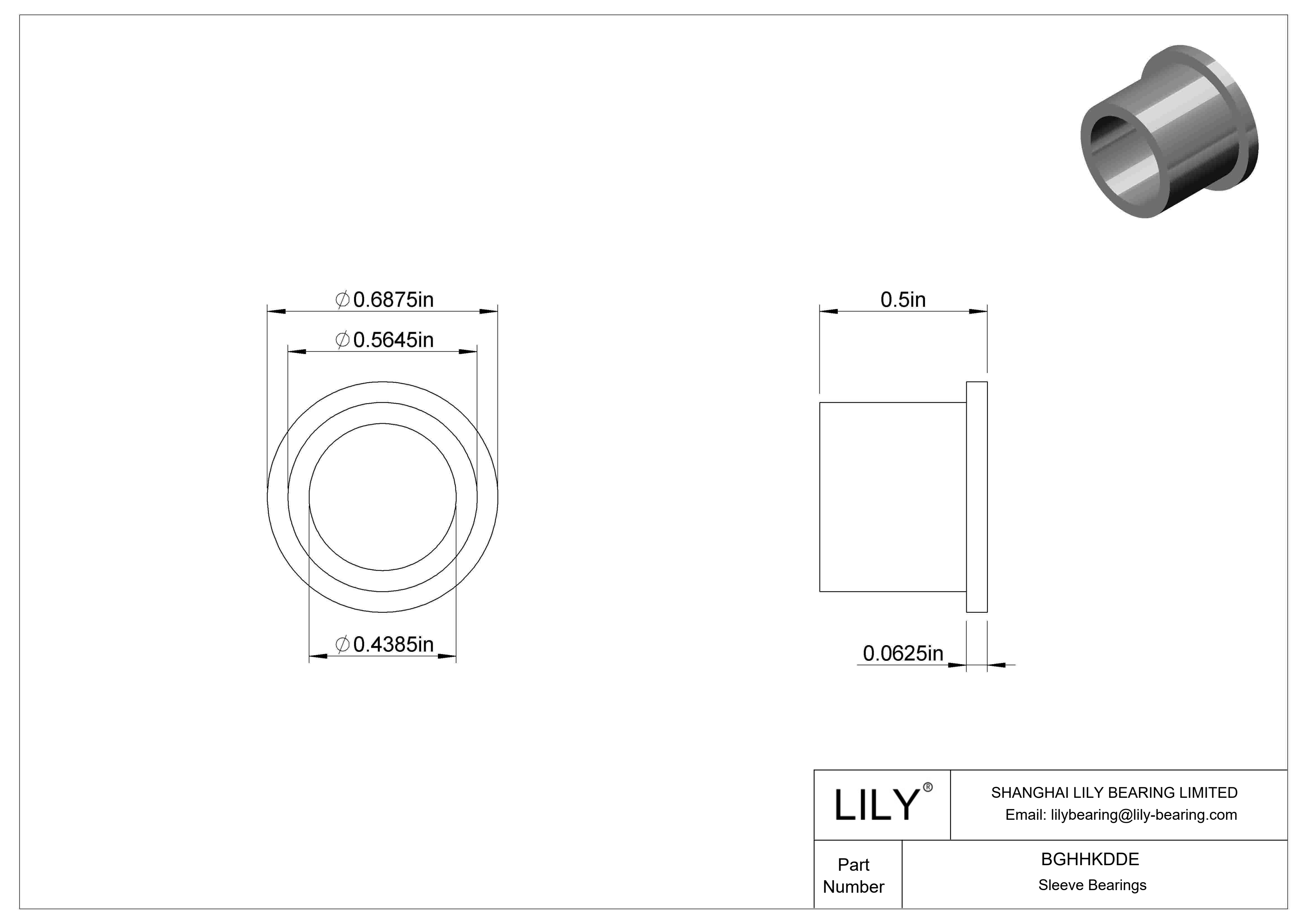 BGHHKDDE Cojinetes de fricción ultrabaja con manguito embridado en aceite cad drawing