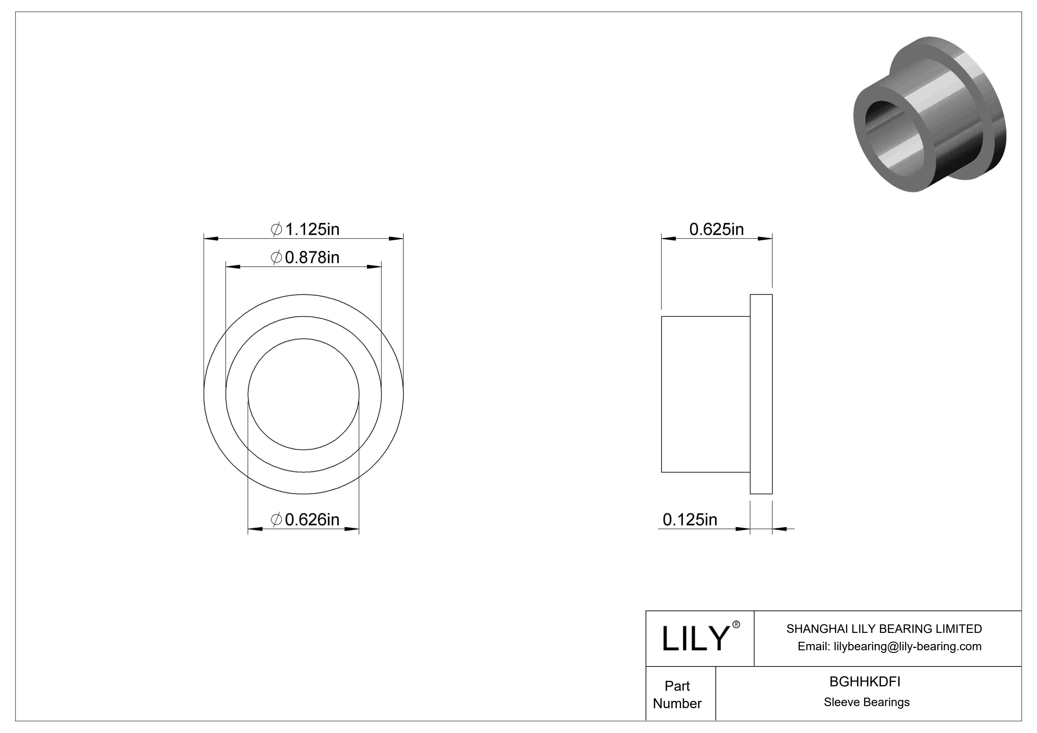 BGHHKDFI Cojinetes de fricción ultrabaja con manguito embridado en aceite cad drawing