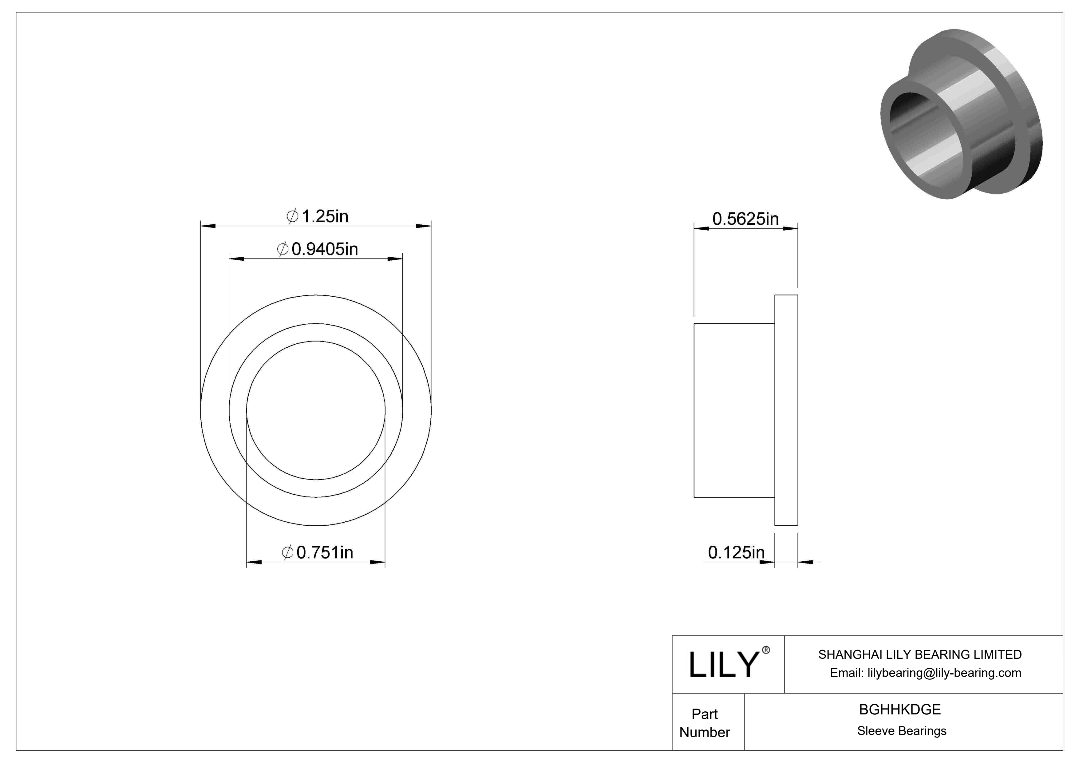 BGHHKDGE Cojinetes de fricción ultrabaja con manguito embridado en aceite cad drawing