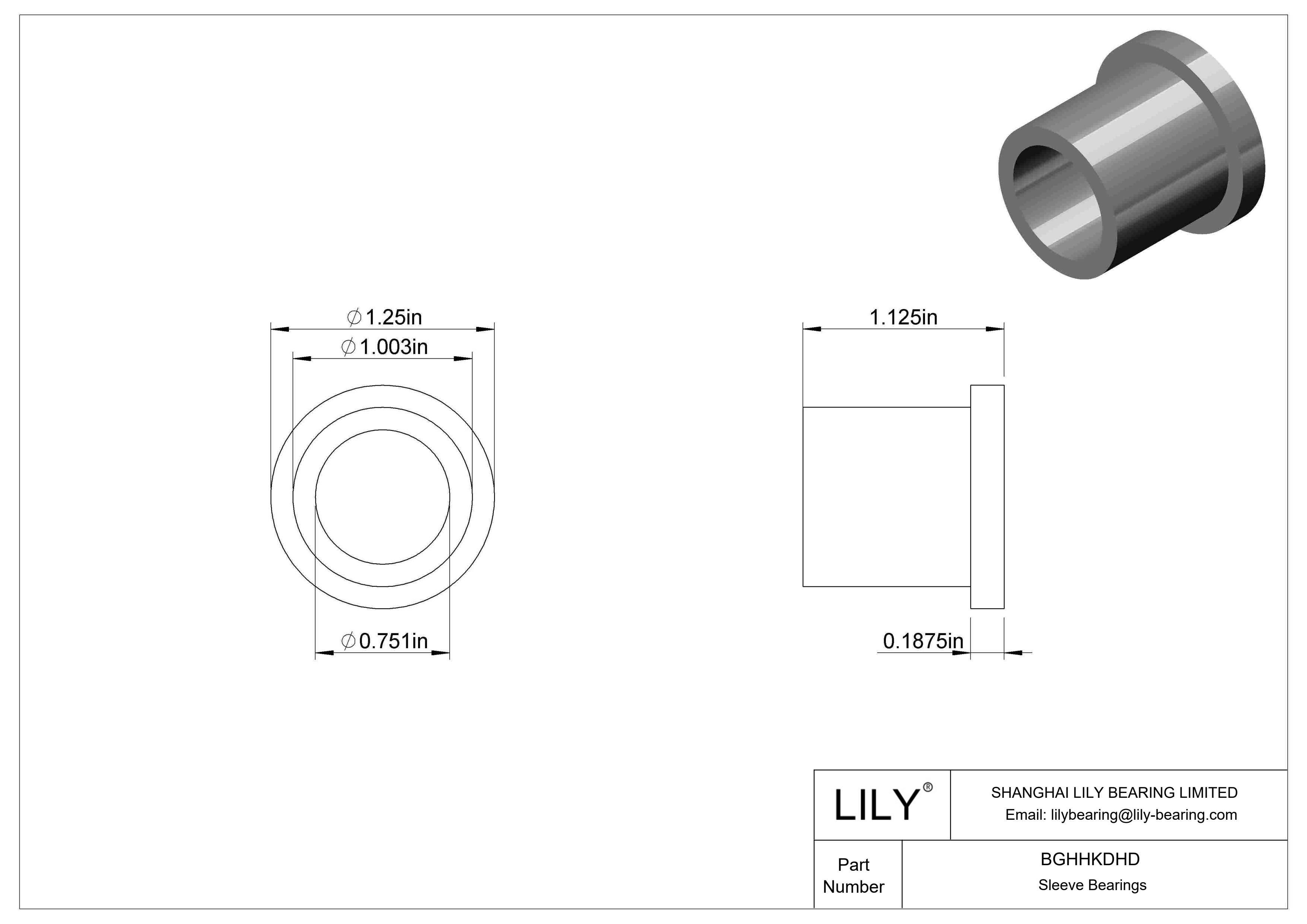 BGHHKDHD Cojinetes de fricción ultrabaja con manguito embridado en aceite cad drawing