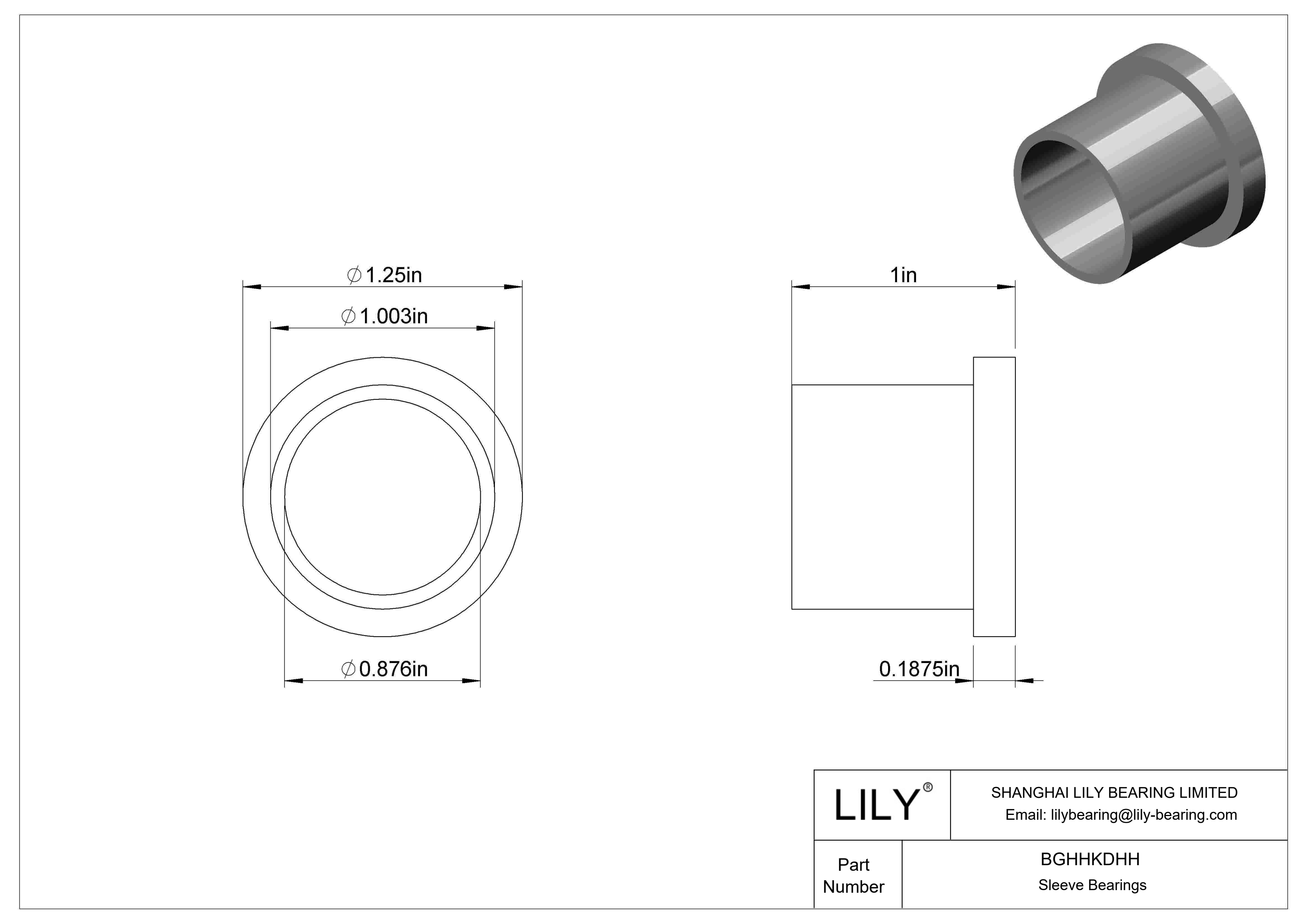 BGHHKDHH Cojinetes de fricción ultrabaja con manguito embridado en aceite cad drawing