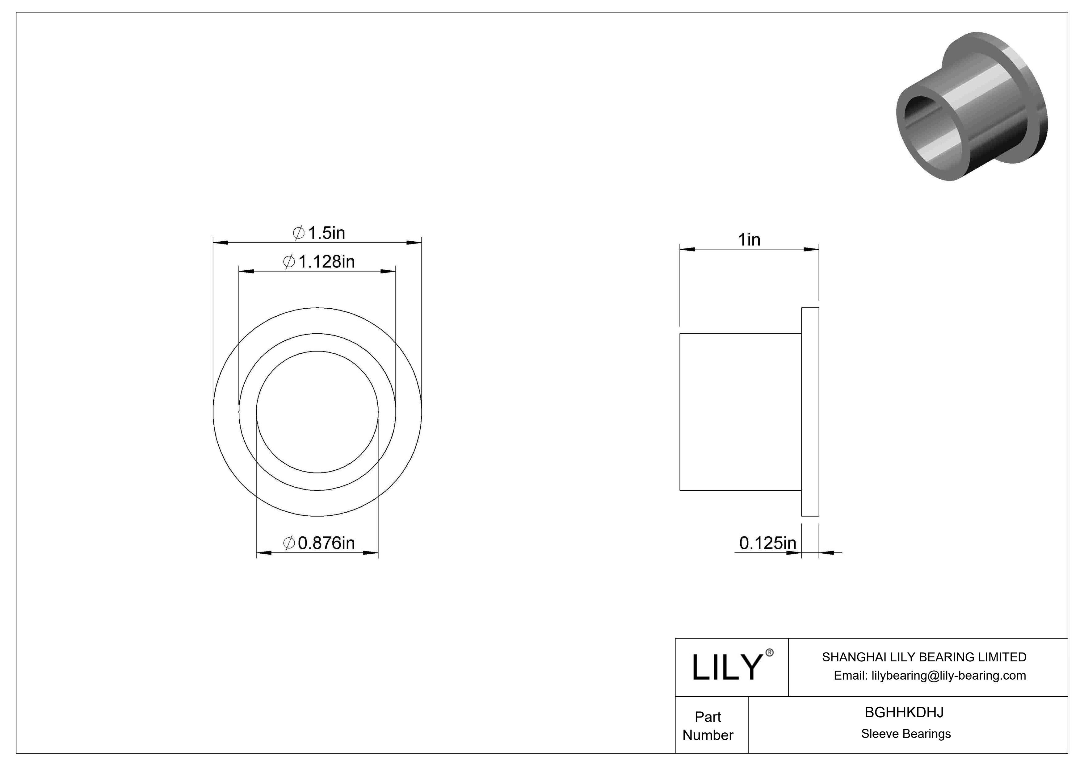 BGHHKDHJ Cojinetes de fricción ultrabaja con manguito embridado en aceite cad drawing