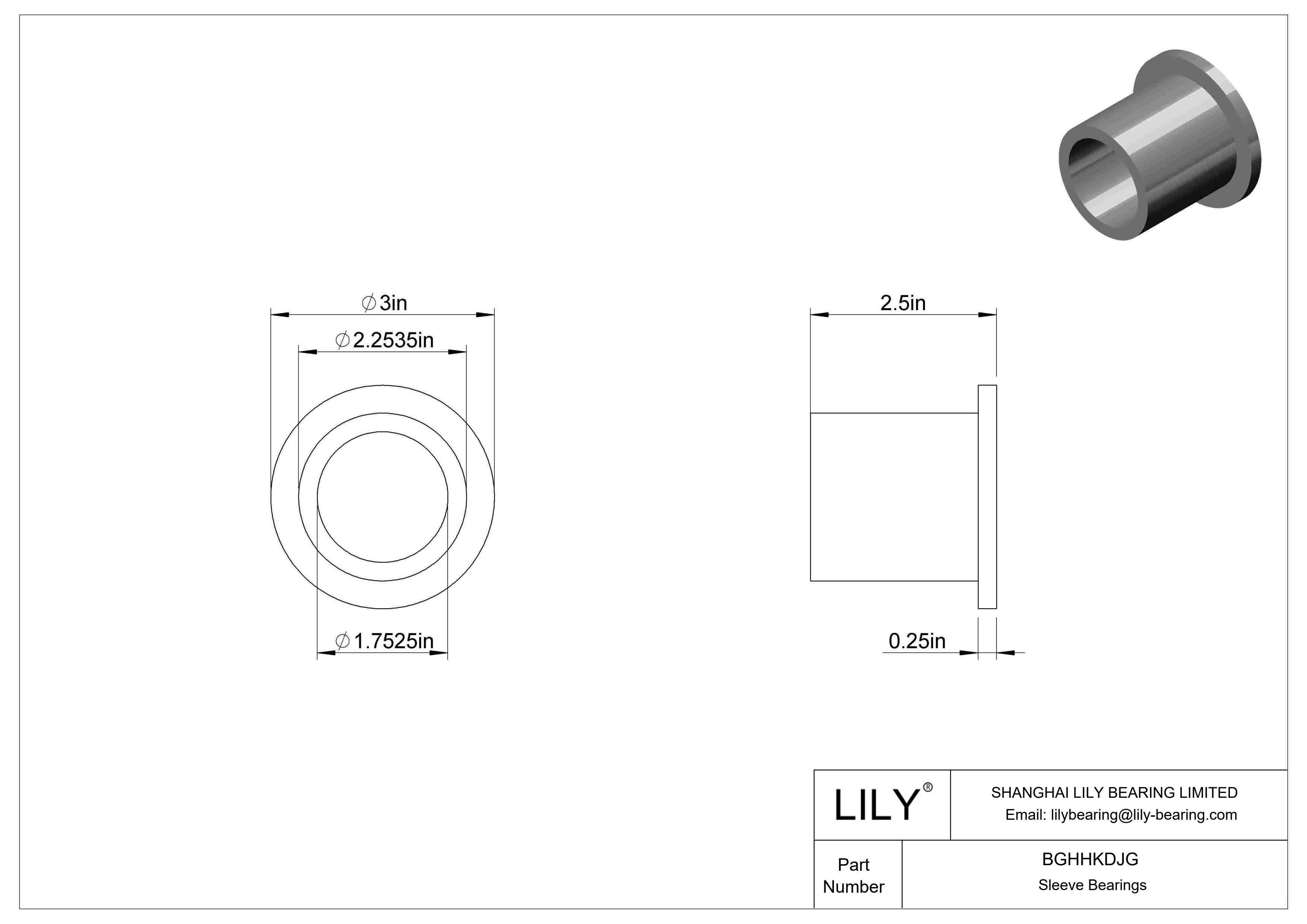 BGHHKDJG 超低摩擦油浸法兰滑动轴承 cad drawing