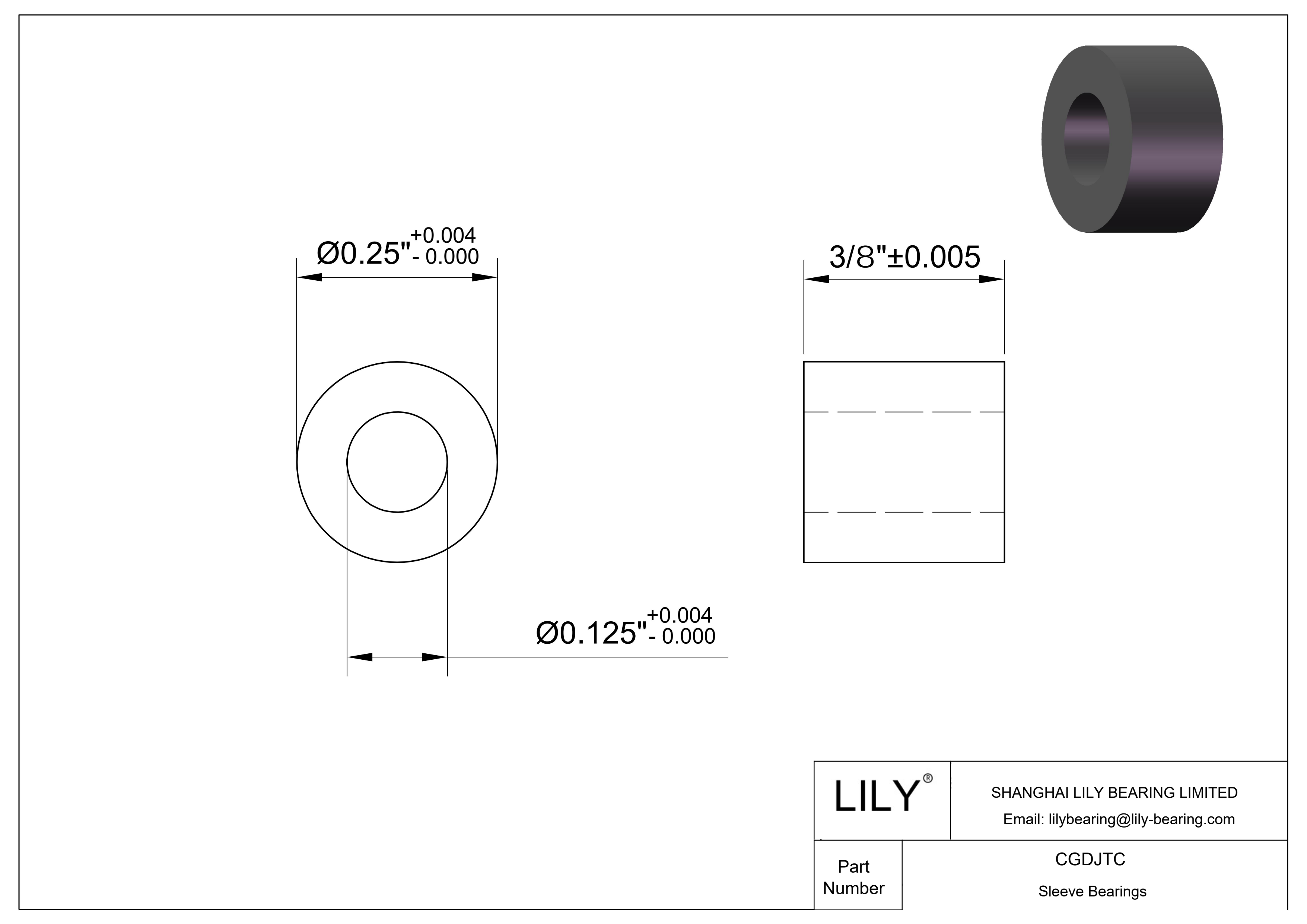 CGDJTC 超低摩擦干运转滑动轴承 cad drawing