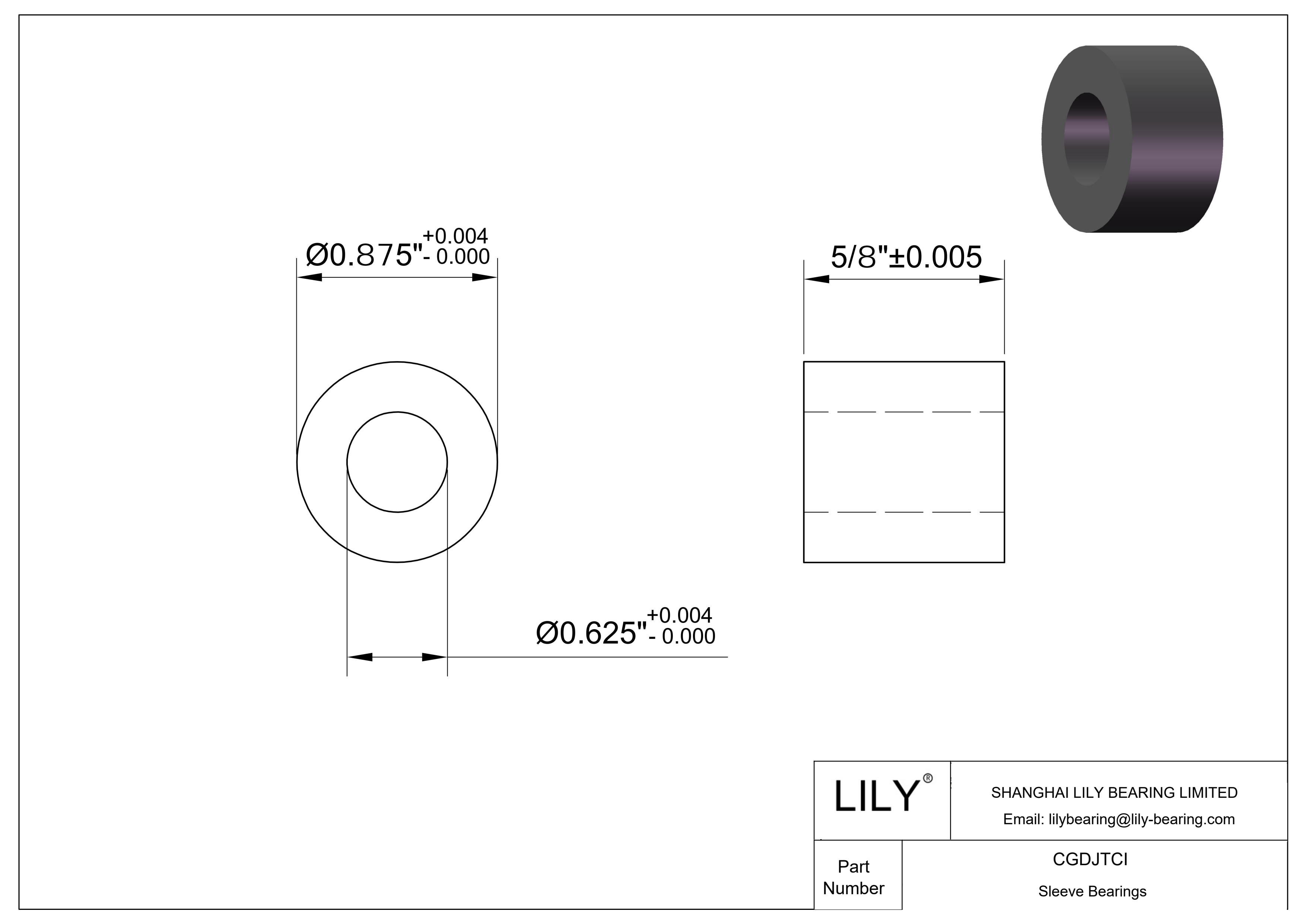 CGDJTCI 超低摩擦干运转滑动轴承 cad drawing