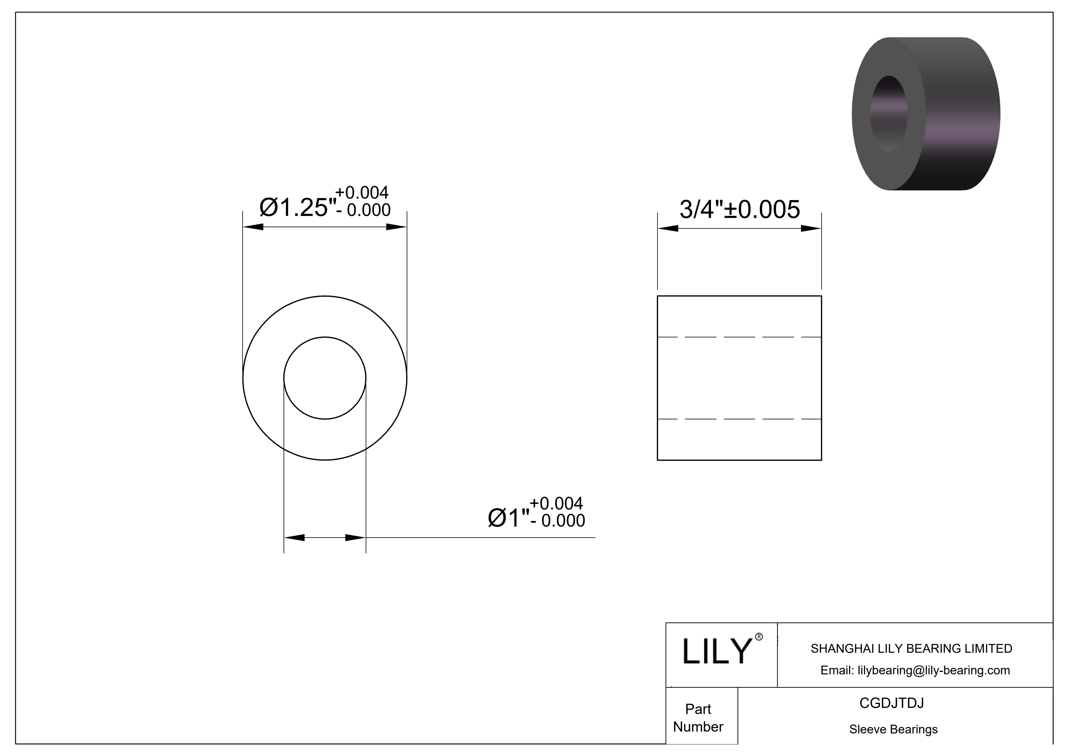 CGDJTDJ 超低摩擦干运转滑动轴承 cad drawing