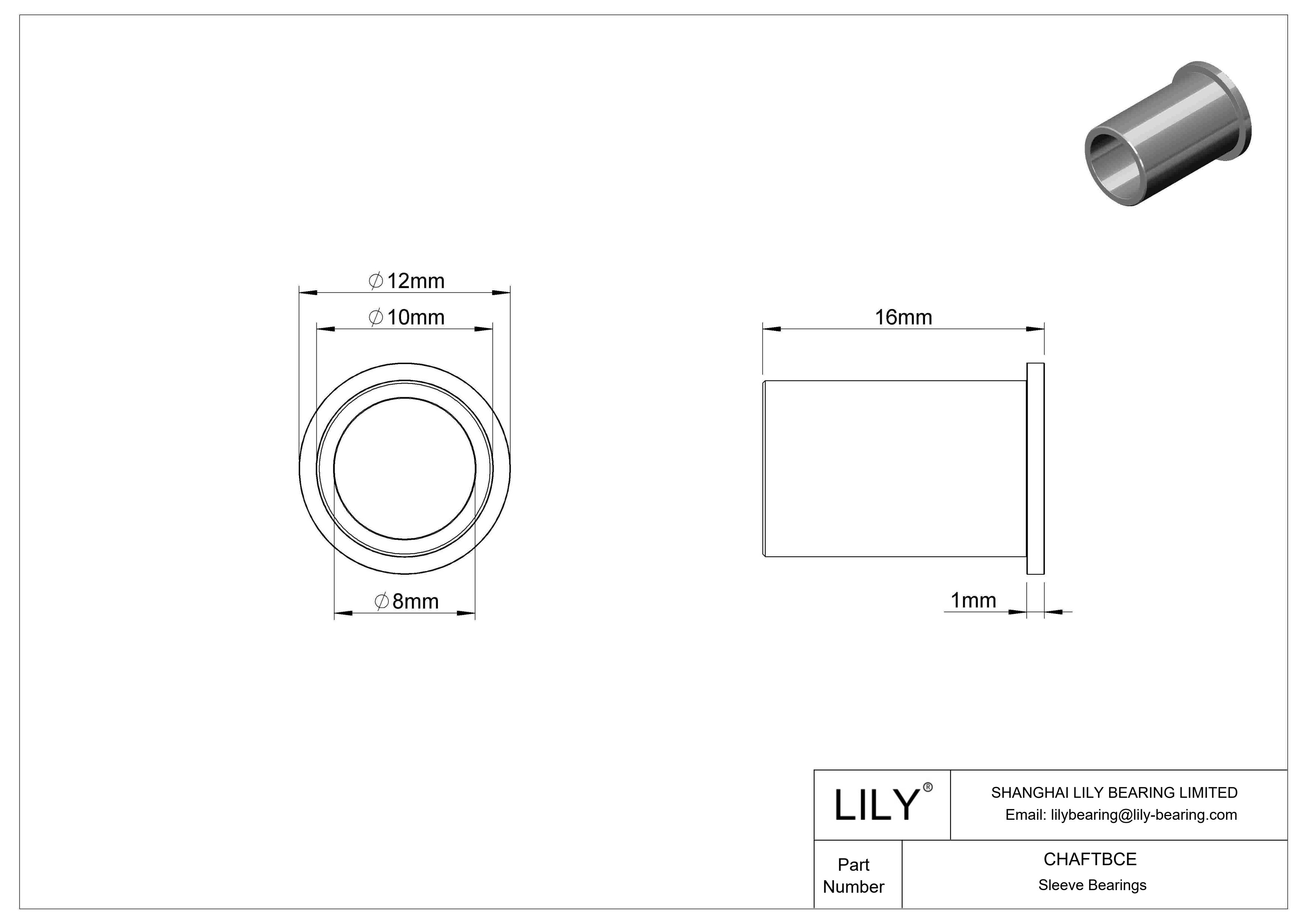 CHAFTBCE 轻载干运转法兰滑动轴承 cad drawing