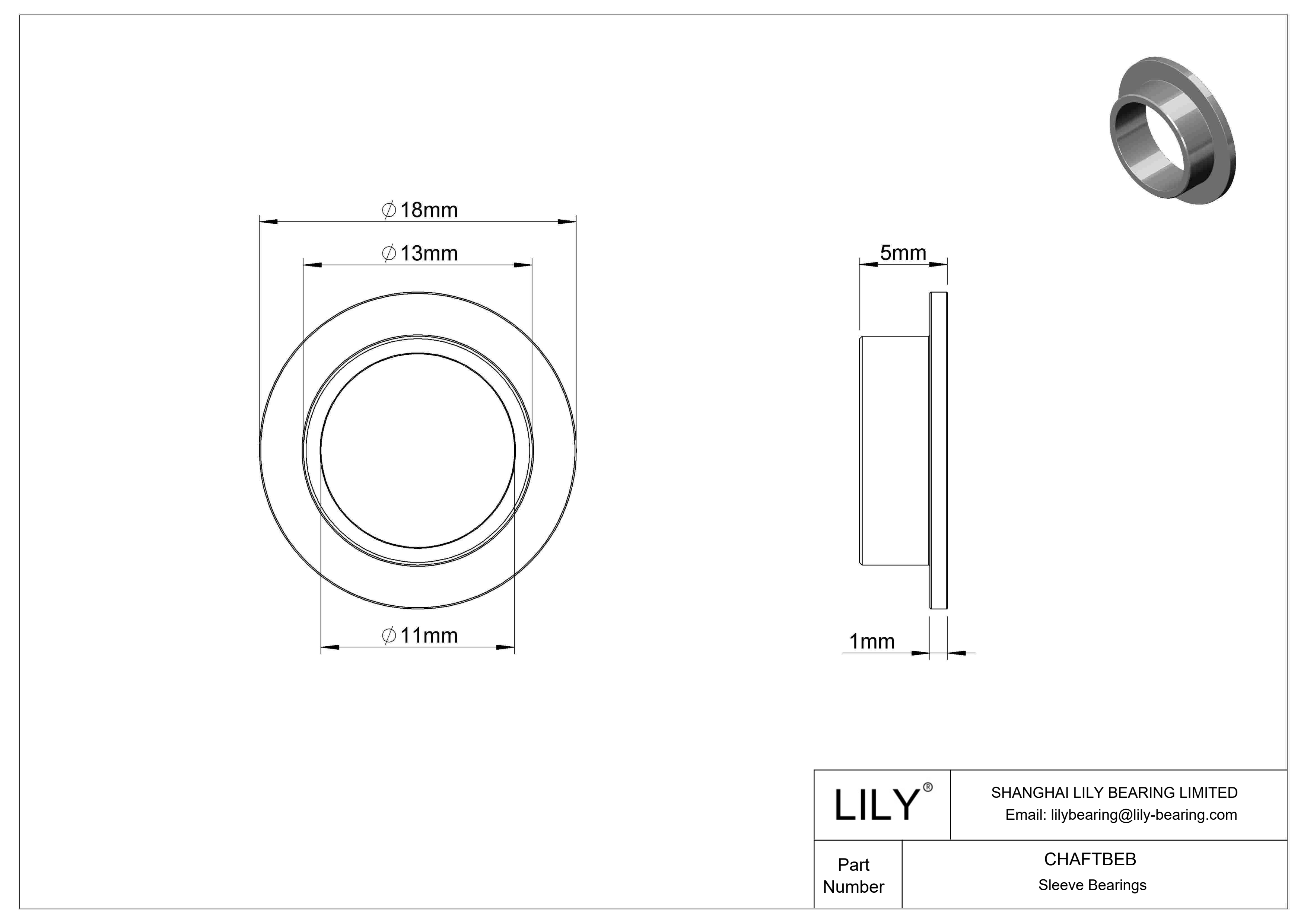 CHAFTBEB 轻载干运转法兰滑动轴承 cad drawing