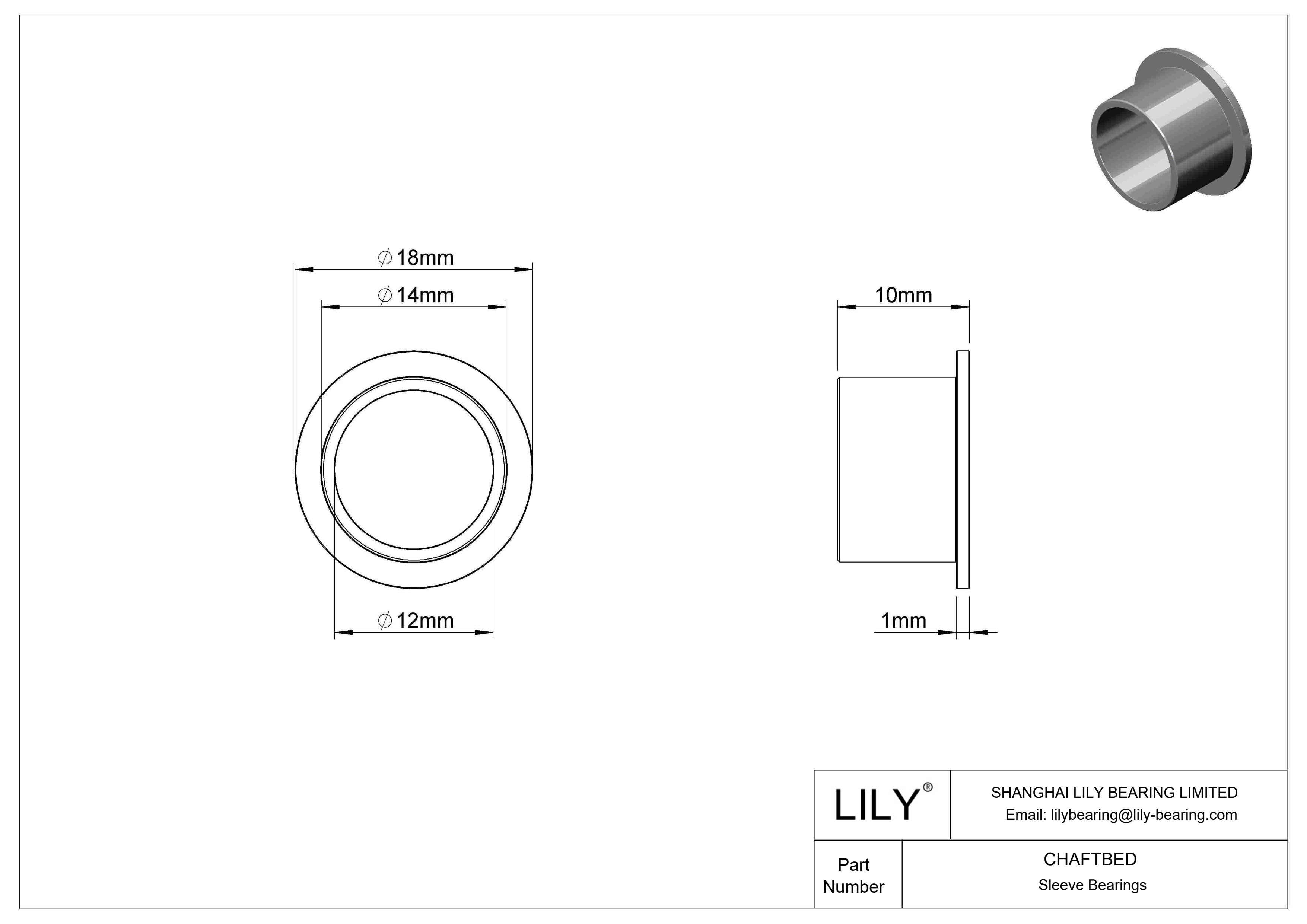 CHAFTBED 轻载干运转法兰滑动轴承 cad drawing