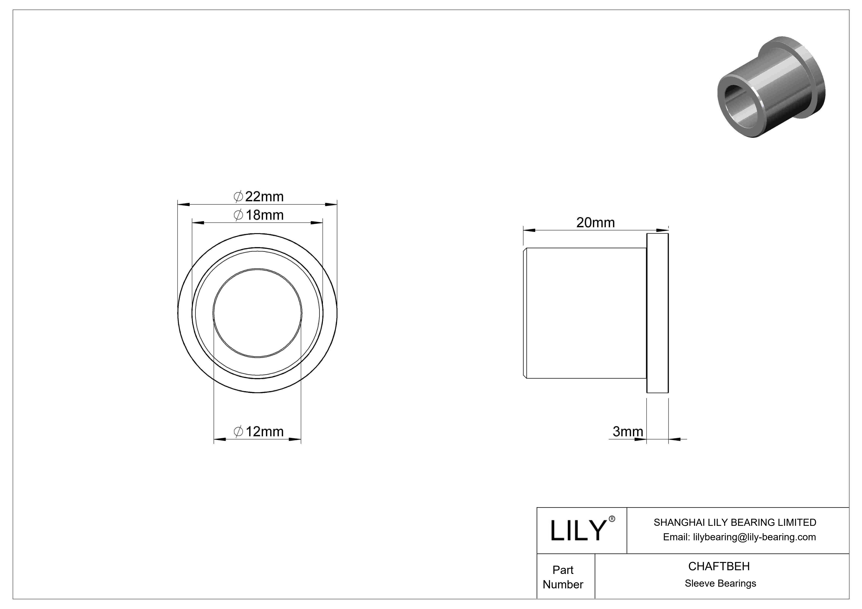 CHAFTBEH 轻载干运转法兰滑动轴承 cad drawing