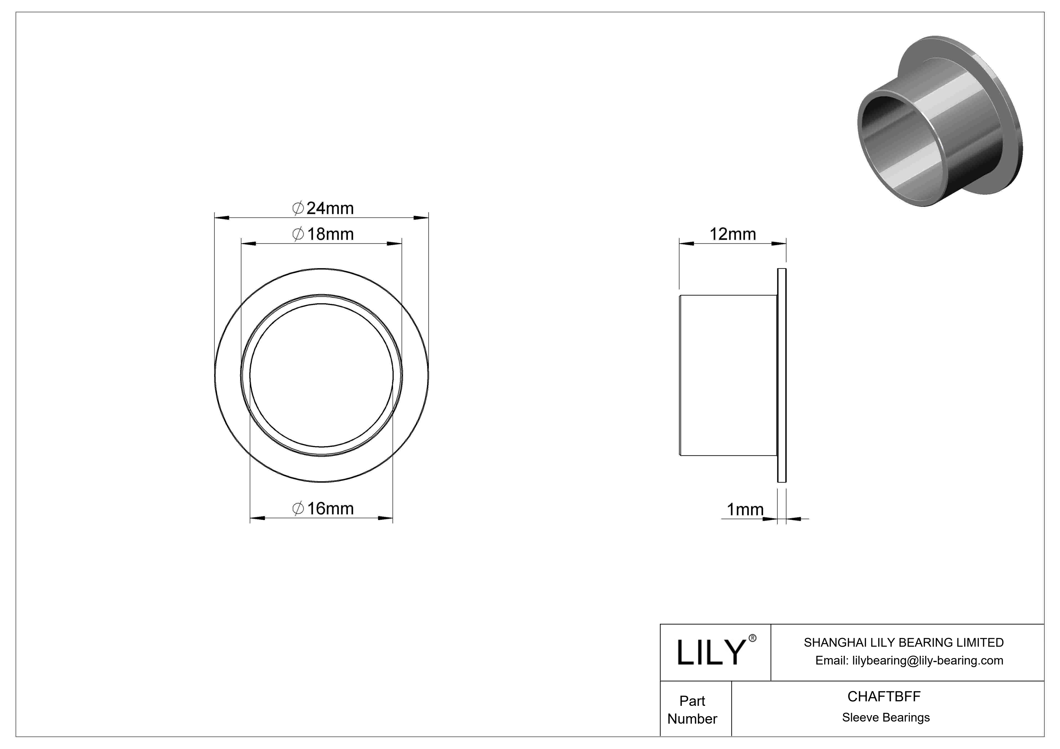 CHAFTBFF 轻载干运转法兰滑动轴承 cad drawing