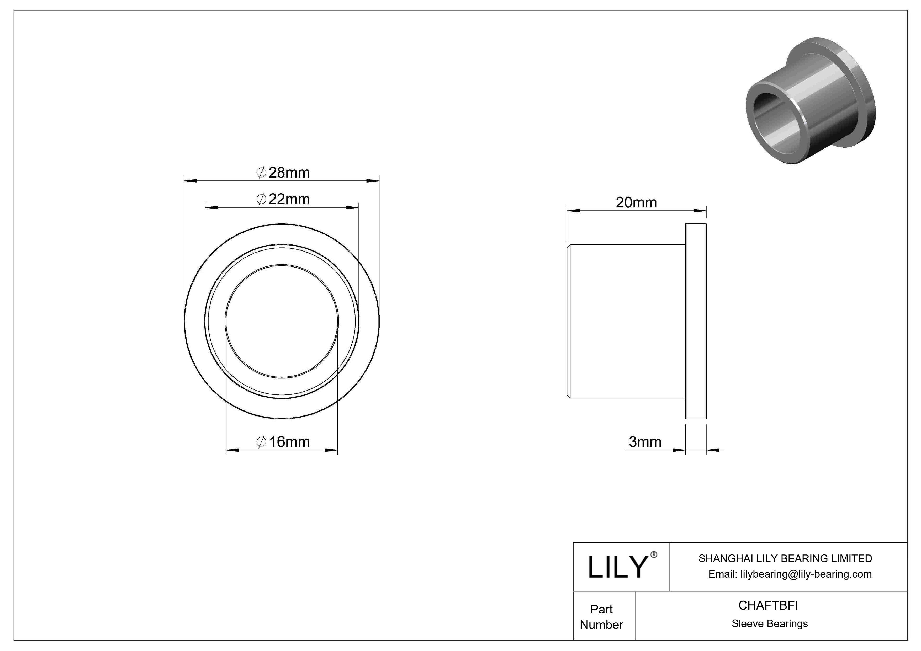 CHAFTBFI 轻载干运转法兰滑动轴承 cad drawing