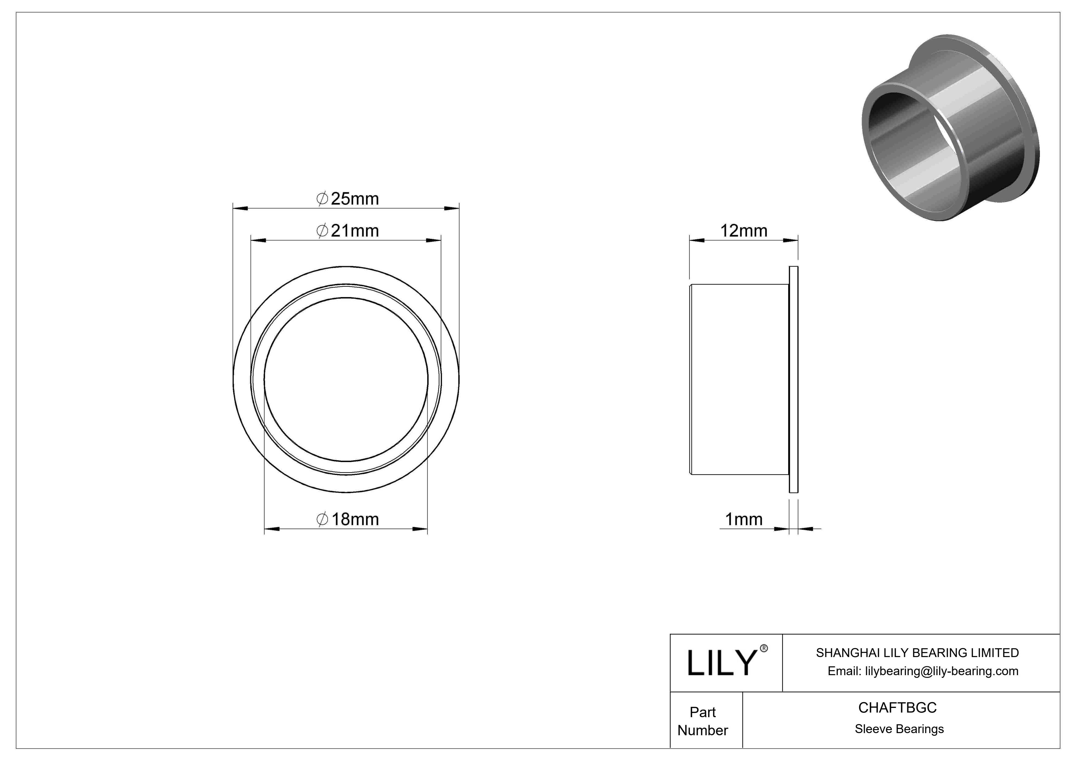 CHAFTBGC 轻载干运转法兰滑动轴承 cad drawing