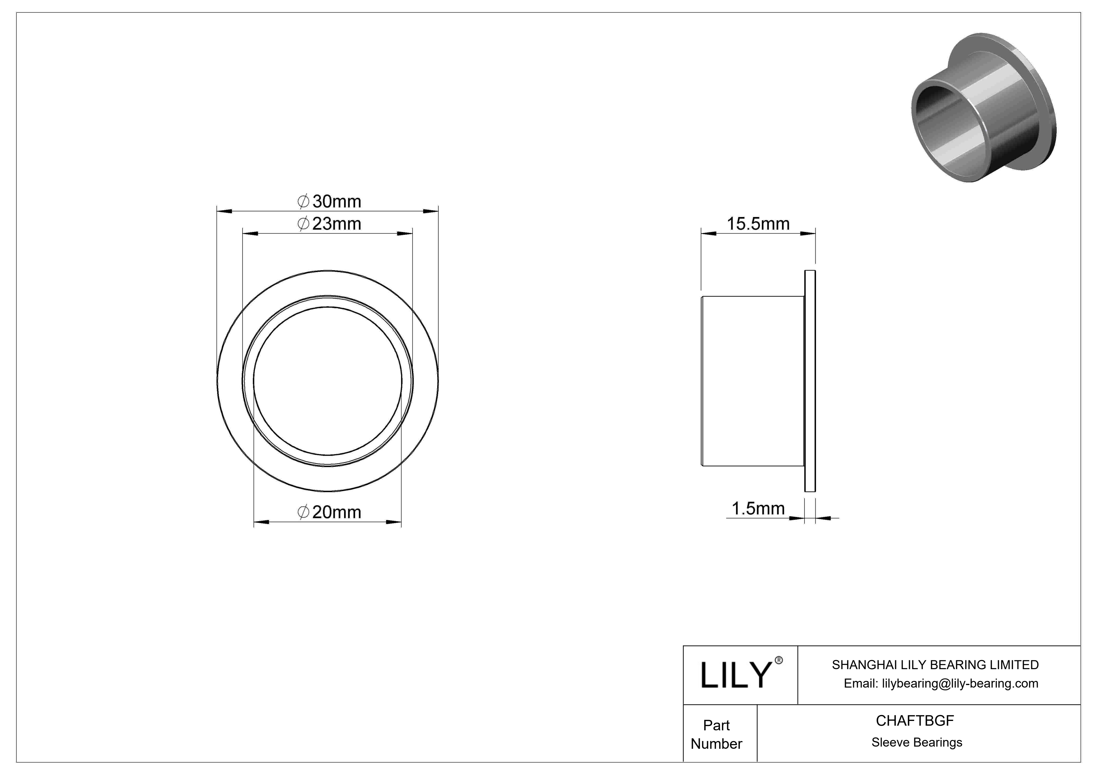 CHAFTBGF 轻载干运转法兰滑动轴承 cad drawing