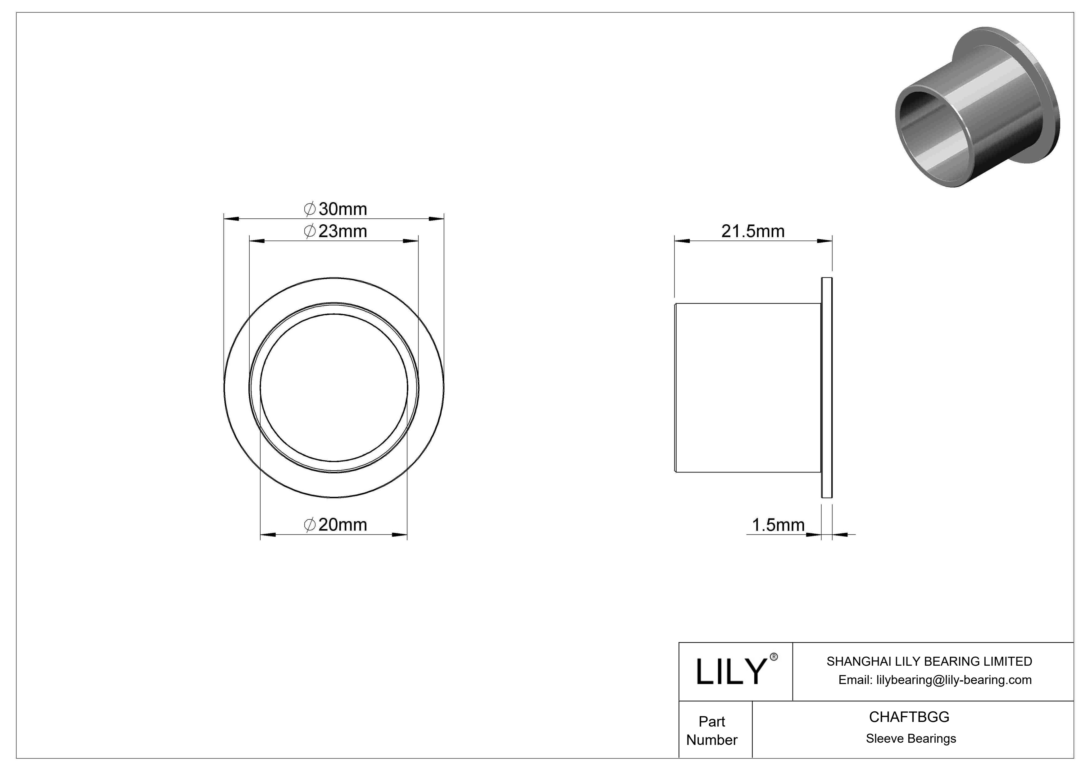 CHAFTBGG 轻载干运转法兰滑动轴承 cad drawing